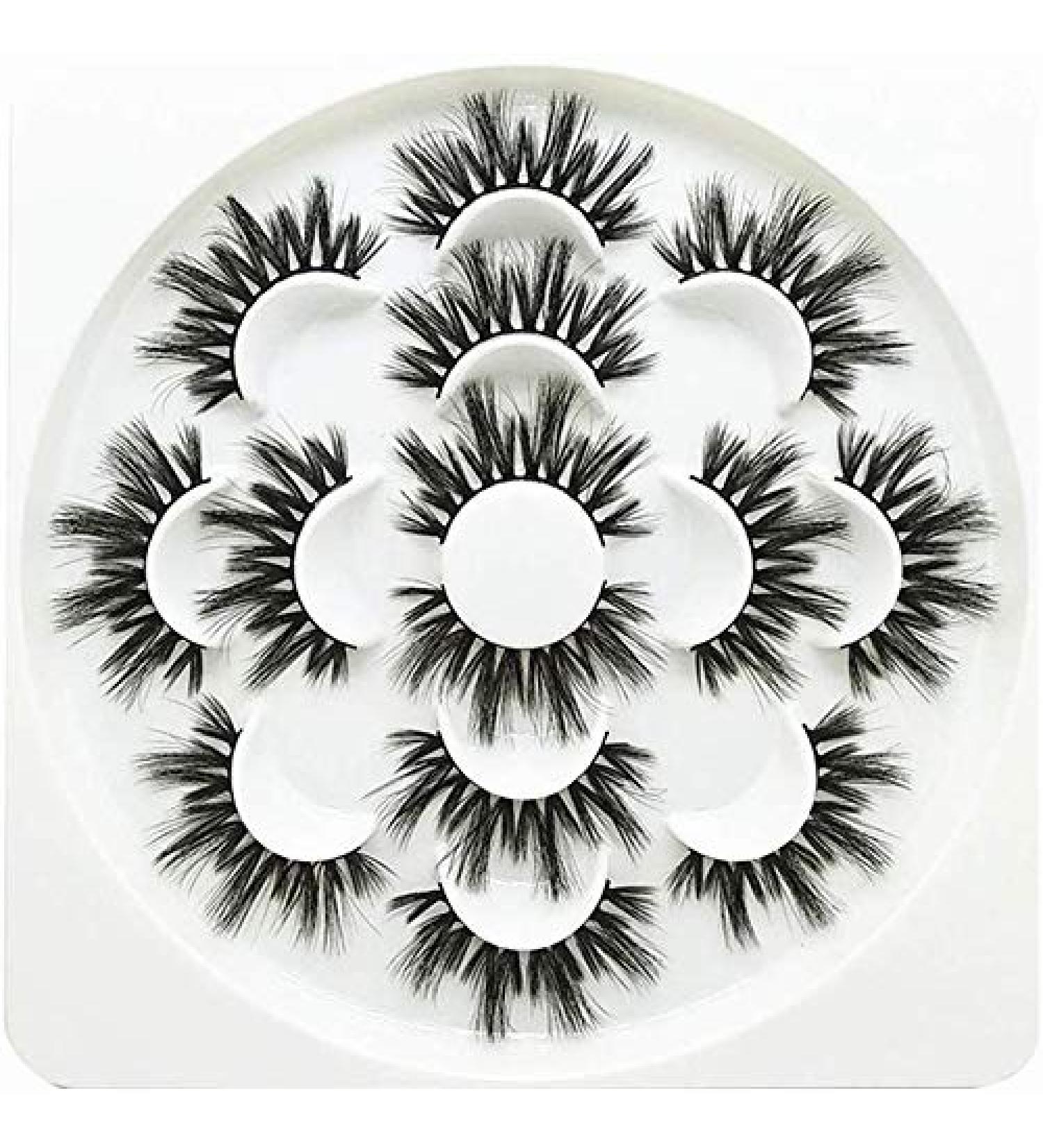 False Eyelashes 7 Pairs 5D Faux Mink Eyelashes Multilayer Fluffy Reusable Long Thick Eyelashes Hand-made Dramatic Fake Eye Lashes for Makeup Extension 7 count (Pack of 1) - Buy Online on GoSupps.com