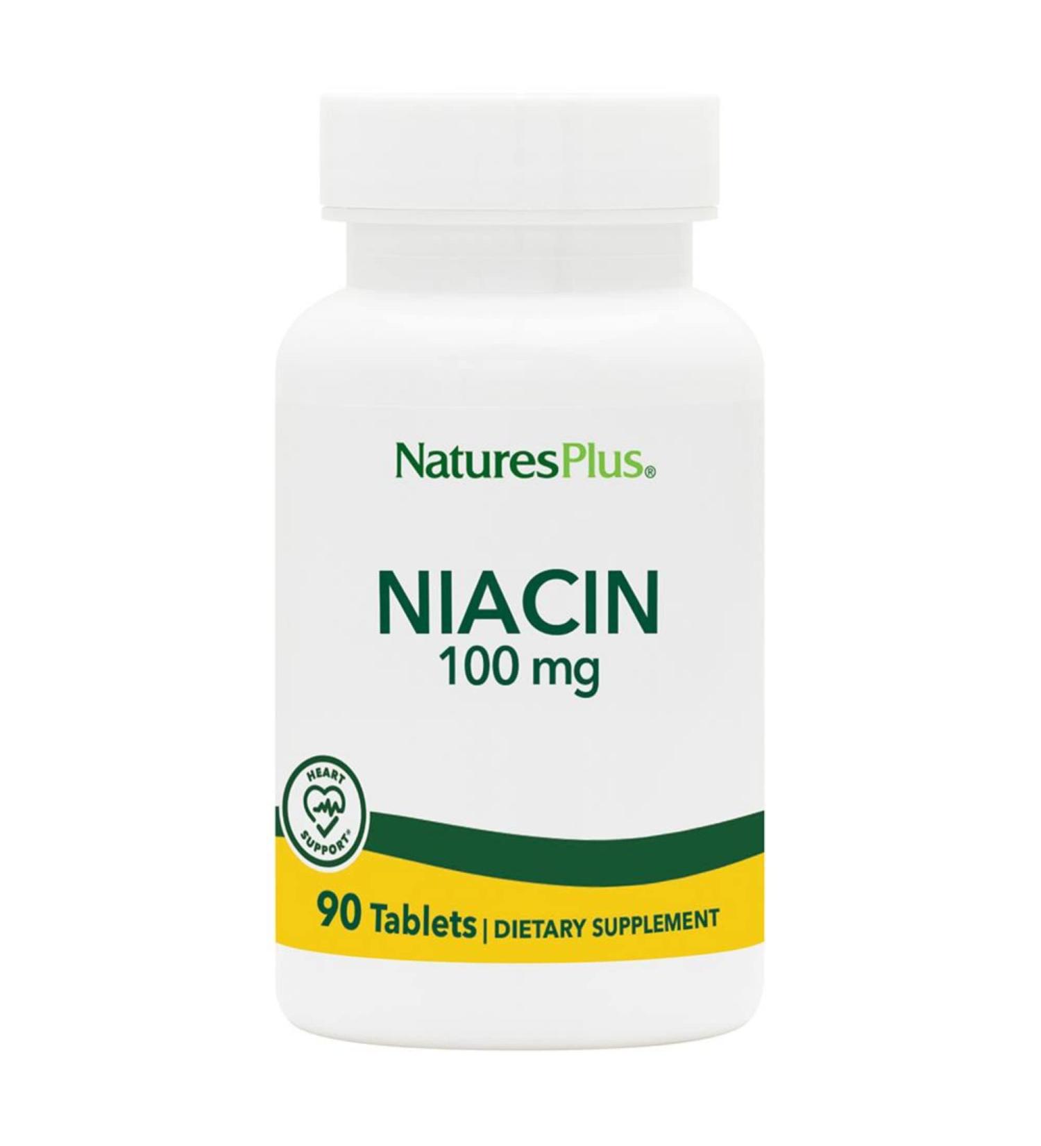 Nature's Plus Niacin 100 mg - 90 Tablets | Supports Energy & Heart Health - Buy Online on GoSupps.com