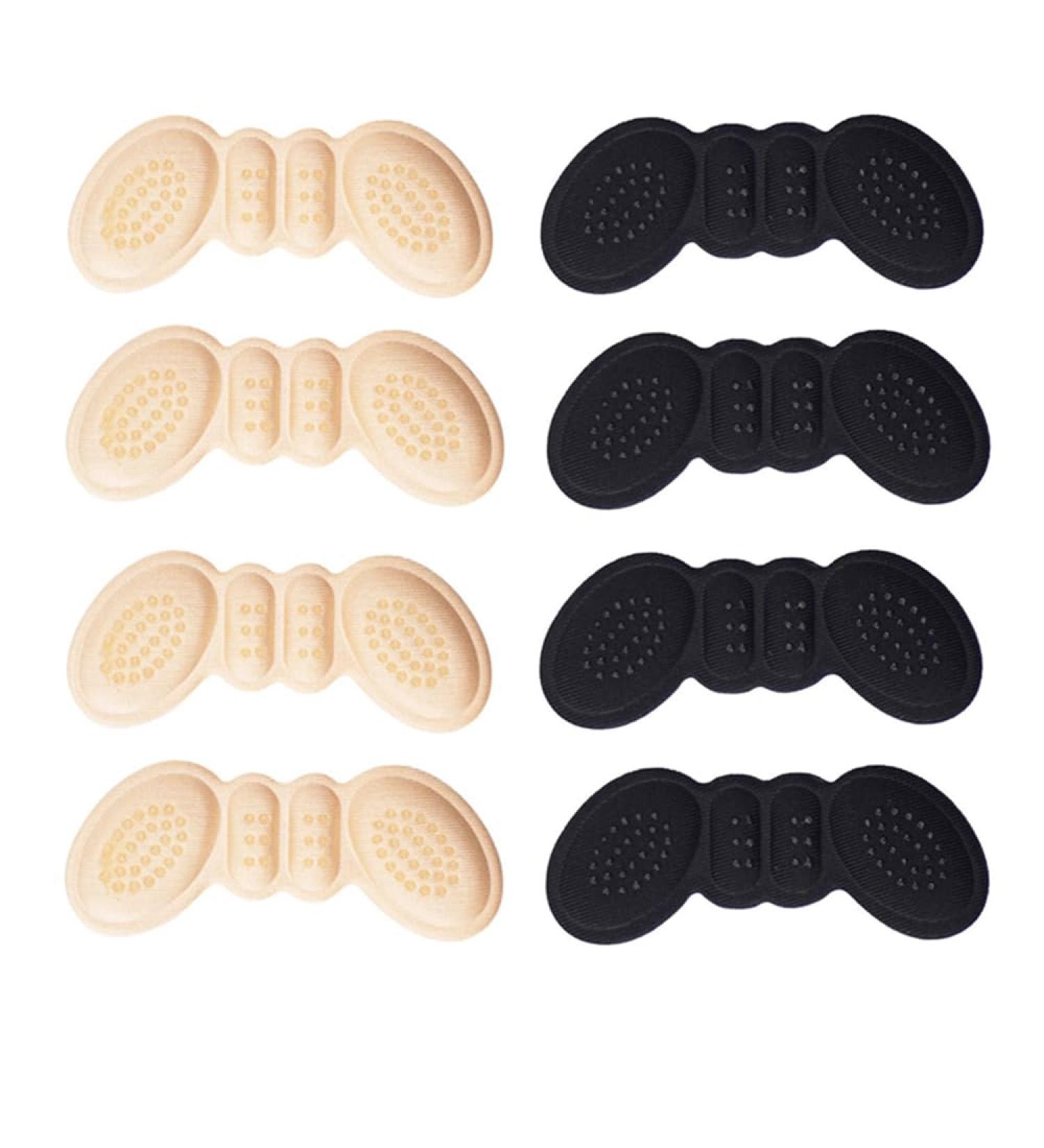 Buy Heel Grips Liner Cushions - Perfect Inserts for Loose Shoes | Anti-Slip Heel Pads for Men & Women - 4 Pairs Beige & Black - Buy Online on GoSupps.com