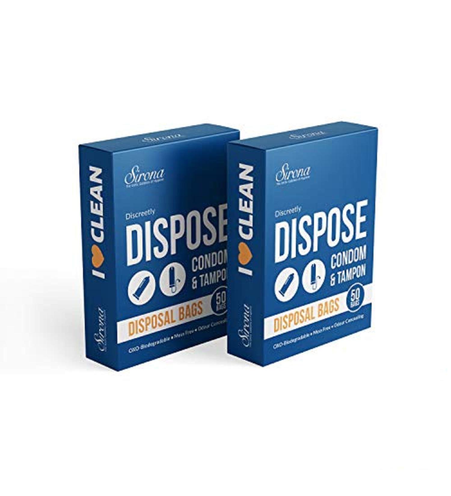Sirona Tampon Disposal Bags - 100 Biodegradable Bags for Feminine Hygiene Products | Leak-Proof & Tamper-Proof | Easy to Carry | 2 Packs of 50 Count - Buy Online on GoSupps.com