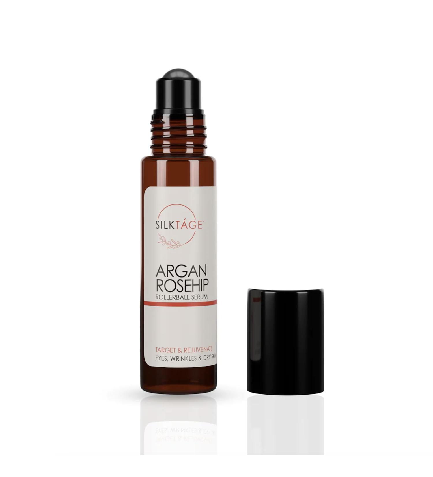 Buy SILKTA GE Argan Rosehip Rollerball - Organic Anti-Aging Face Oil Serum for Eyes Wrinkles & Glowing Skin - .33 Fl Oz - Buy Online on GoSupps.com