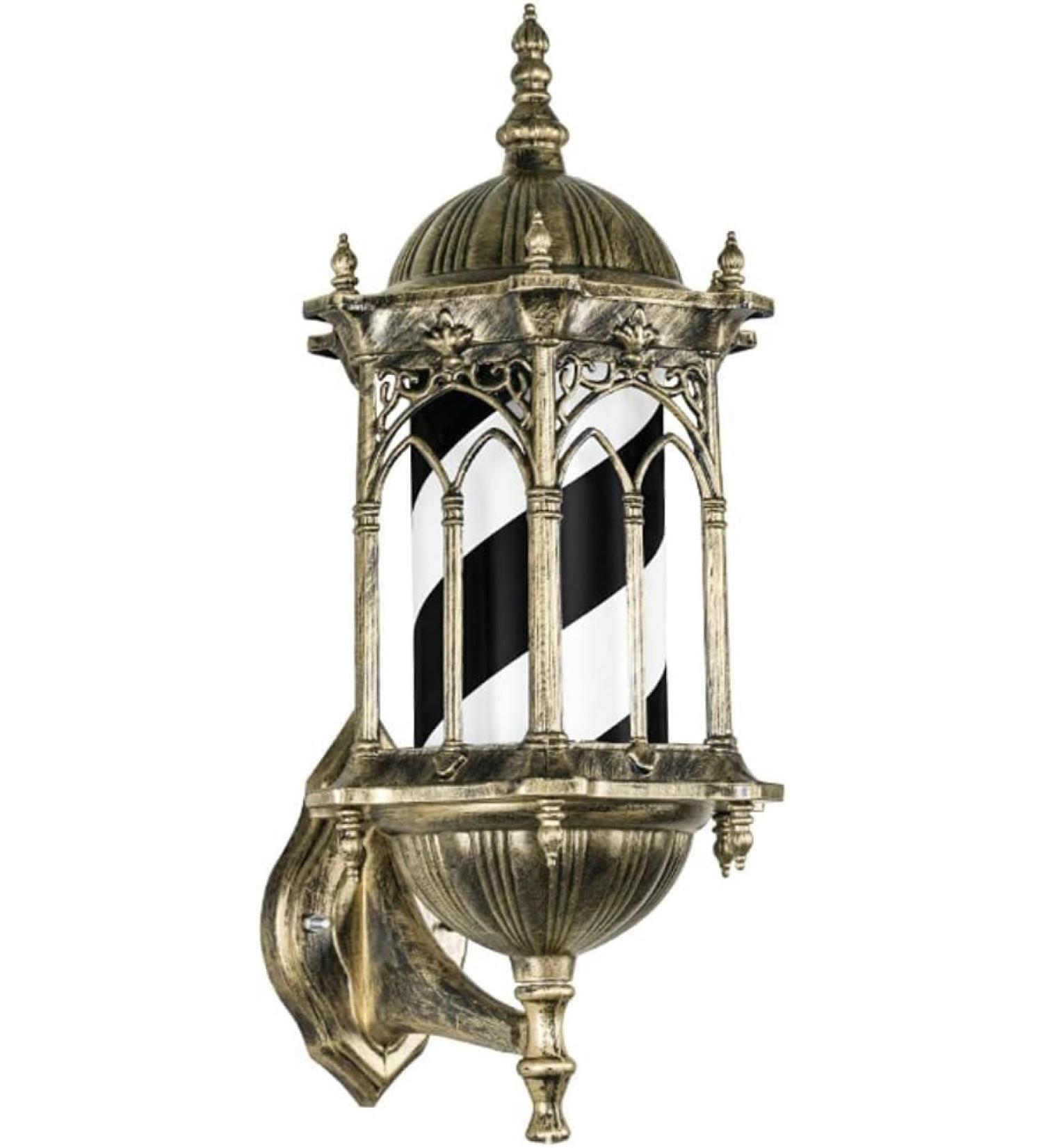 Barber Shop Pole Light Led Black White Stripes Illuminating Rotating Outdoor Waterproof Barber Shop Salon Sign Light Traditional Retro Waterproof Palace Wall Lamp - Buy Online on GoSupps.com