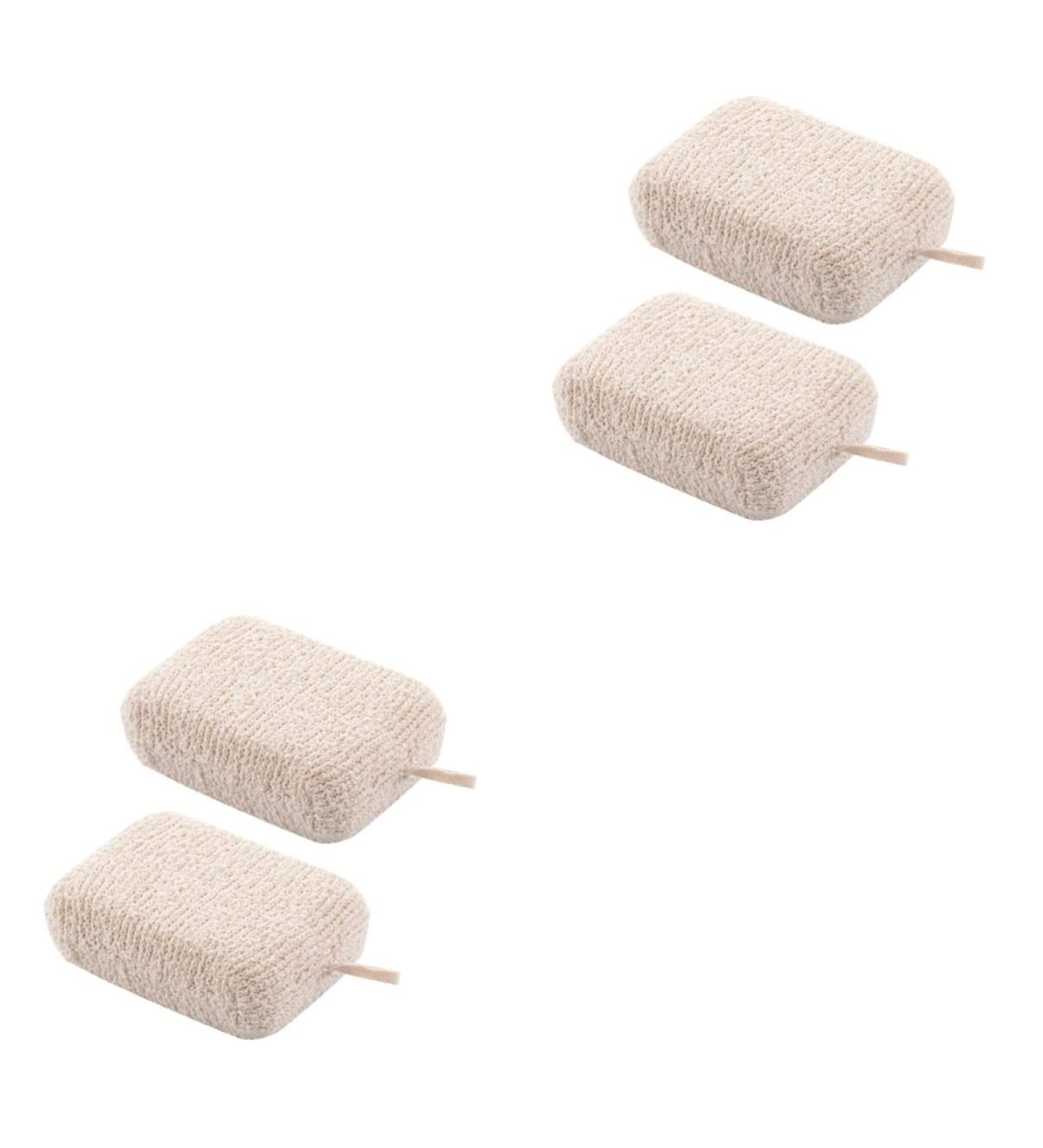 4pcs Honeycomb Bath Scrubber Exfoliating Mesh Sponges - Spa Beige Loofahs for Shower & Body Wash - Buy Online on GoSupps.com