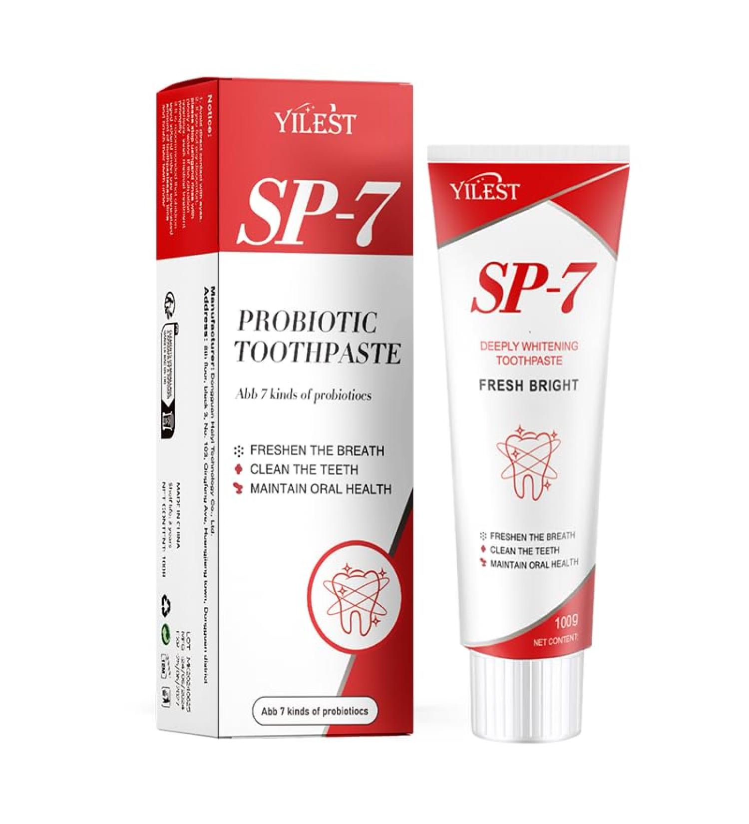 SP7 Probiotic Toothpaste Whitening | Ultra Whitening & Deep Cleaning for Fresh Breath | International Shipping Available - Buy Online on GoSupps.com