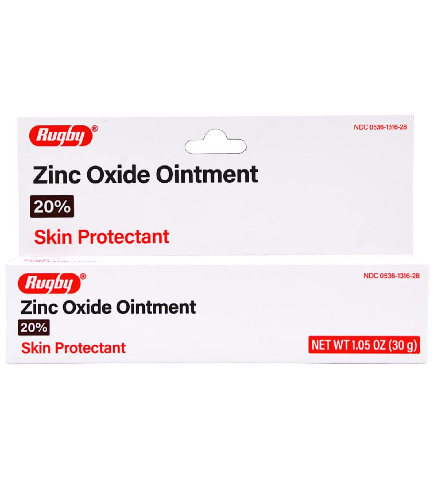 Rugby Zinc Oxide Ointment 20% Skin Protectant - 1.05 Oz | Topical Zinc Cream - Buy Online on GoSupps.com