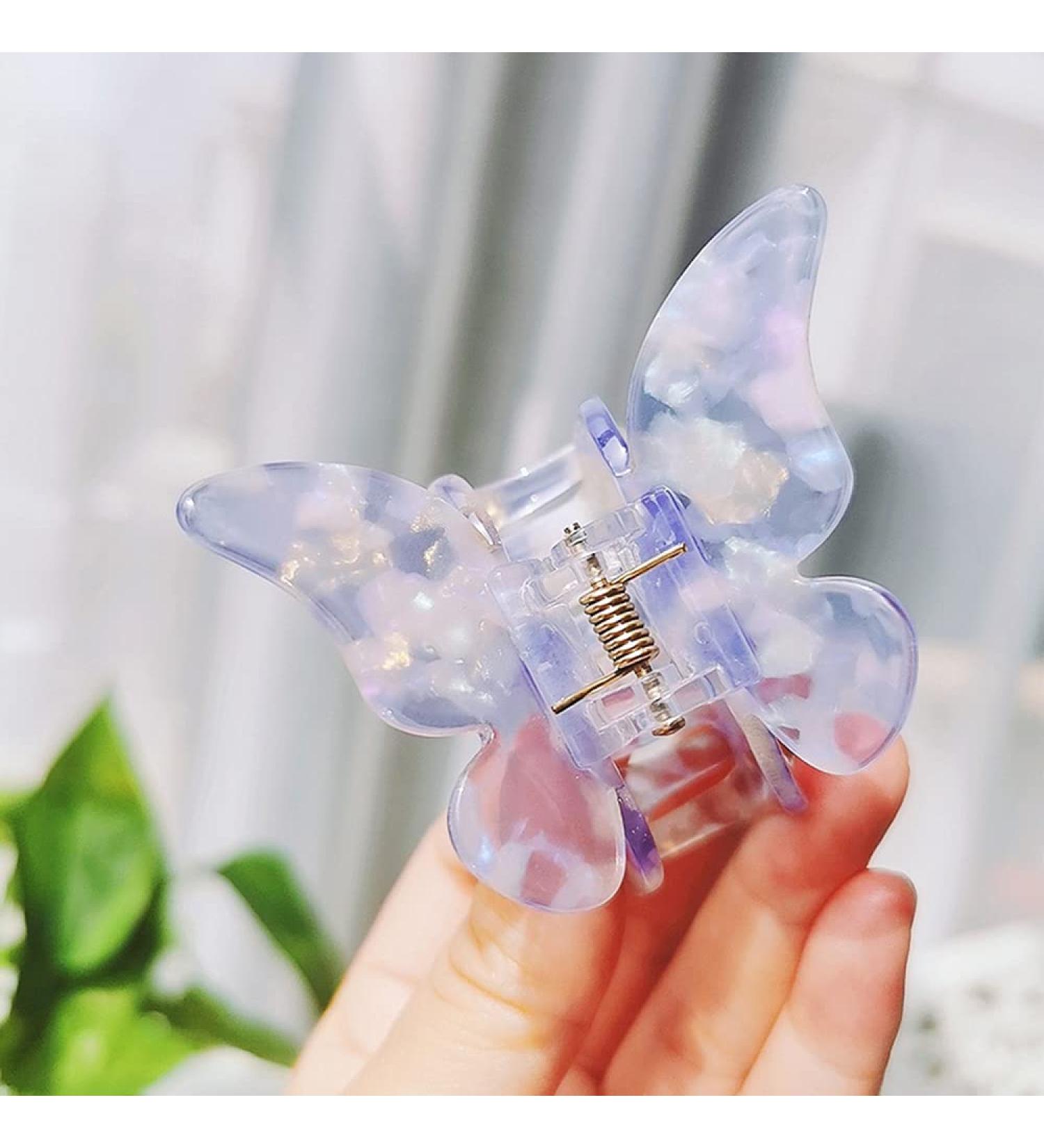 Shop Stylish Butterfly Hair Clips - Glitter Marble Leopard Jaw Clamps | Hair Styling Accessories for Women & Girls - Purple #2 - Buy Online on GoSupps.com