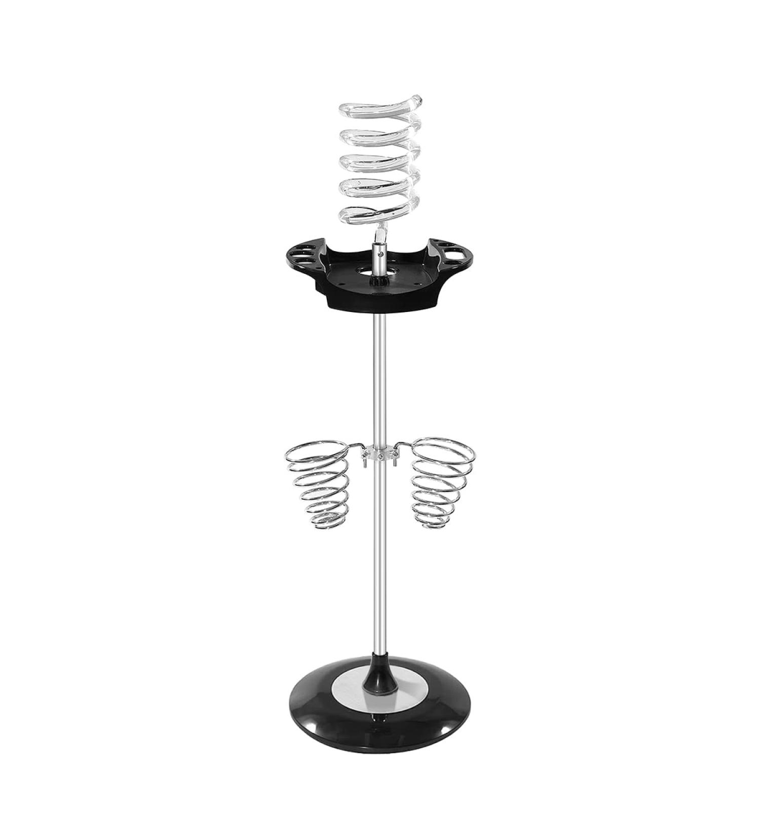 Hair Dryer Stand - Twisty Style Acrylic Holder for Hair Styling Tools | Heavy Base & Tray for Curling & Straightening | Crystal Design - Buy Online on GoSupps.com