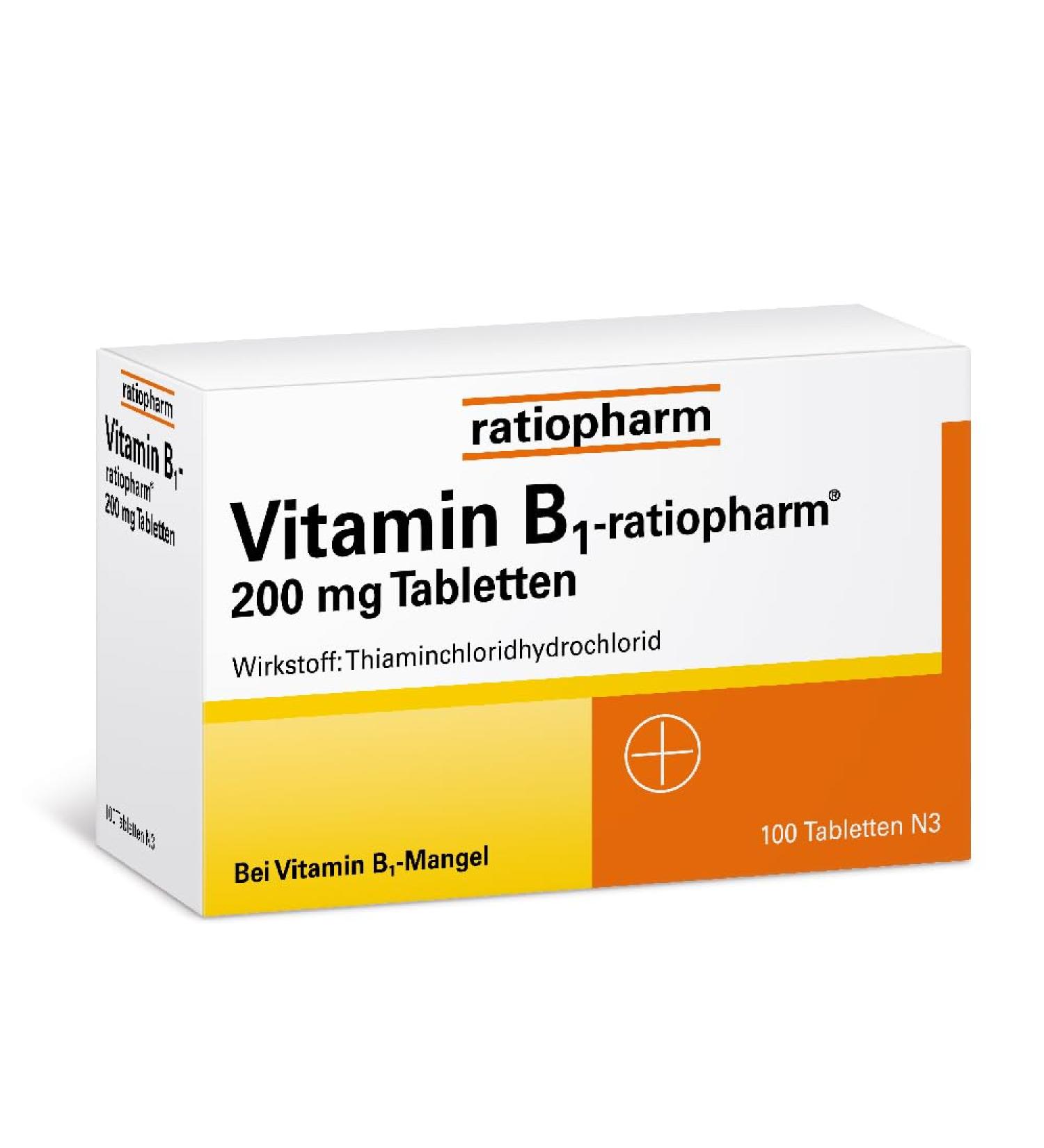 Buy Vitamin B1-ratiopharm 200 mg Tablets - 100 Count | Daily Supplement for Vitamin B1 Deficiency Relief - Fast International Shipping - Buy Online on GoSupps.com