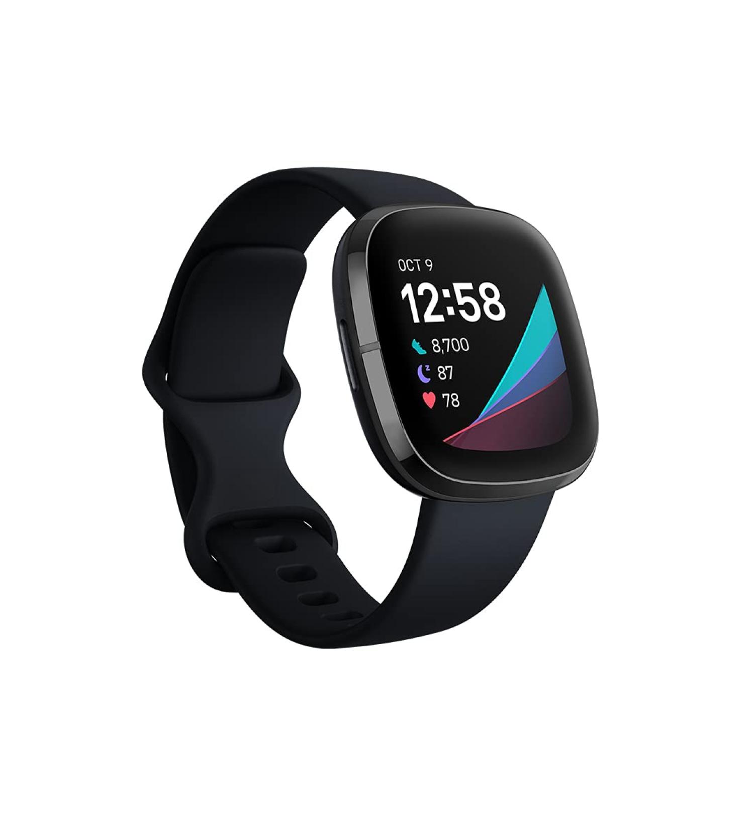 Fitbit Sense Smartwatch with Heart Health Tools & Stress Management, Carbon/Graphite, One Size (S & L Bands) - Buy Online on GoSupps.com