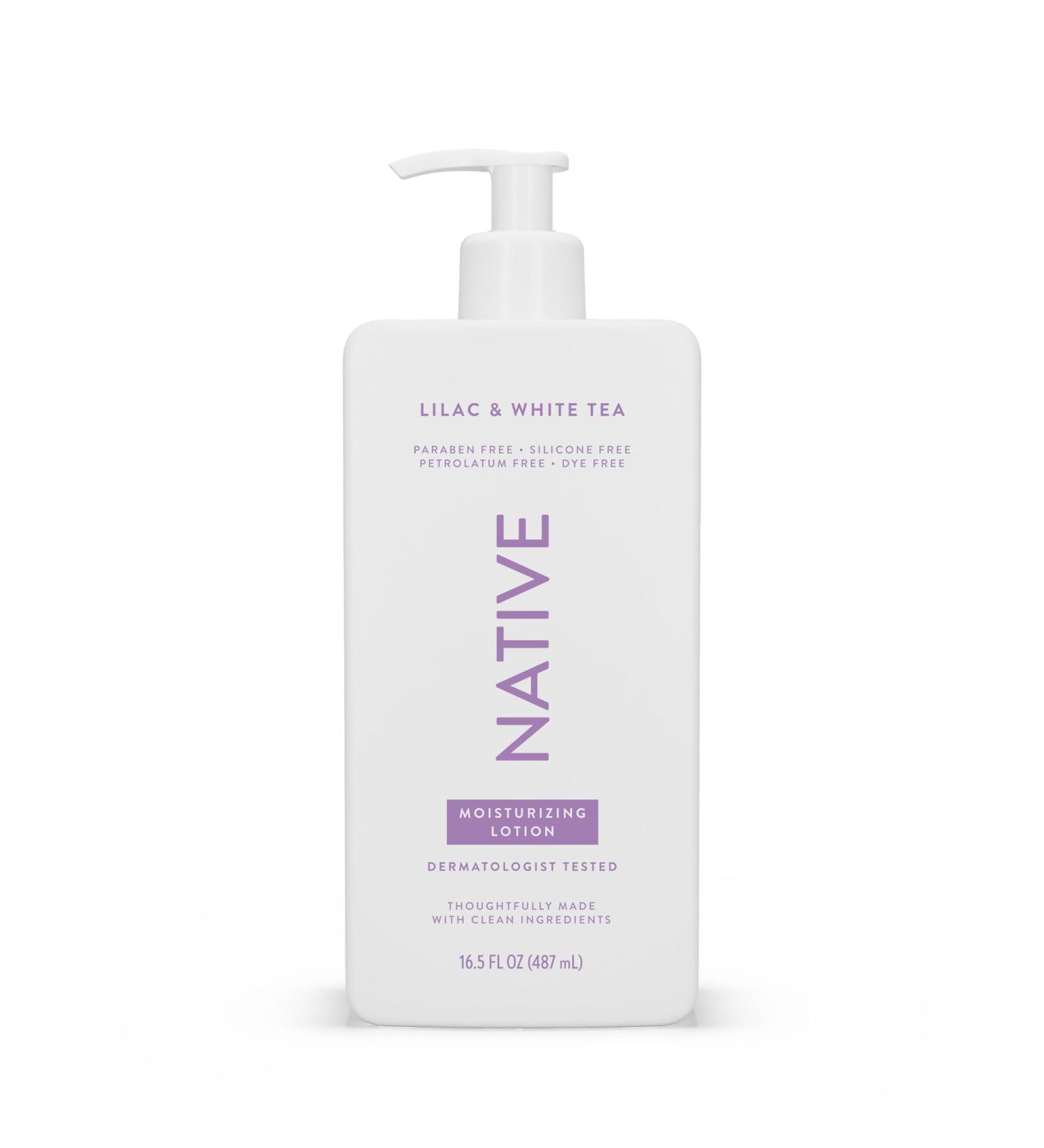 Native Body Lotion - Plant-Based Moisturizers for Men & Women | Restore Dry Skin with Lilac & White Tea | 16.5 fl oz - International Shipping Available - Buy Online on GoSupps.com