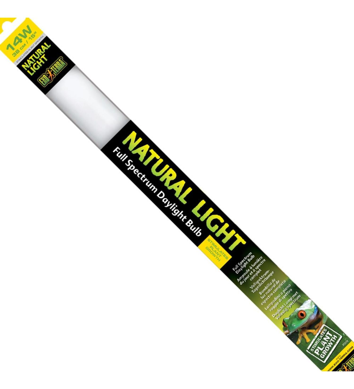 Exo Terra Natural Light - 14W T8 Fluorescent Tube for Reptiles Amphibians & Plants - Ideal Daylight - Buy Online on GoSupps.com