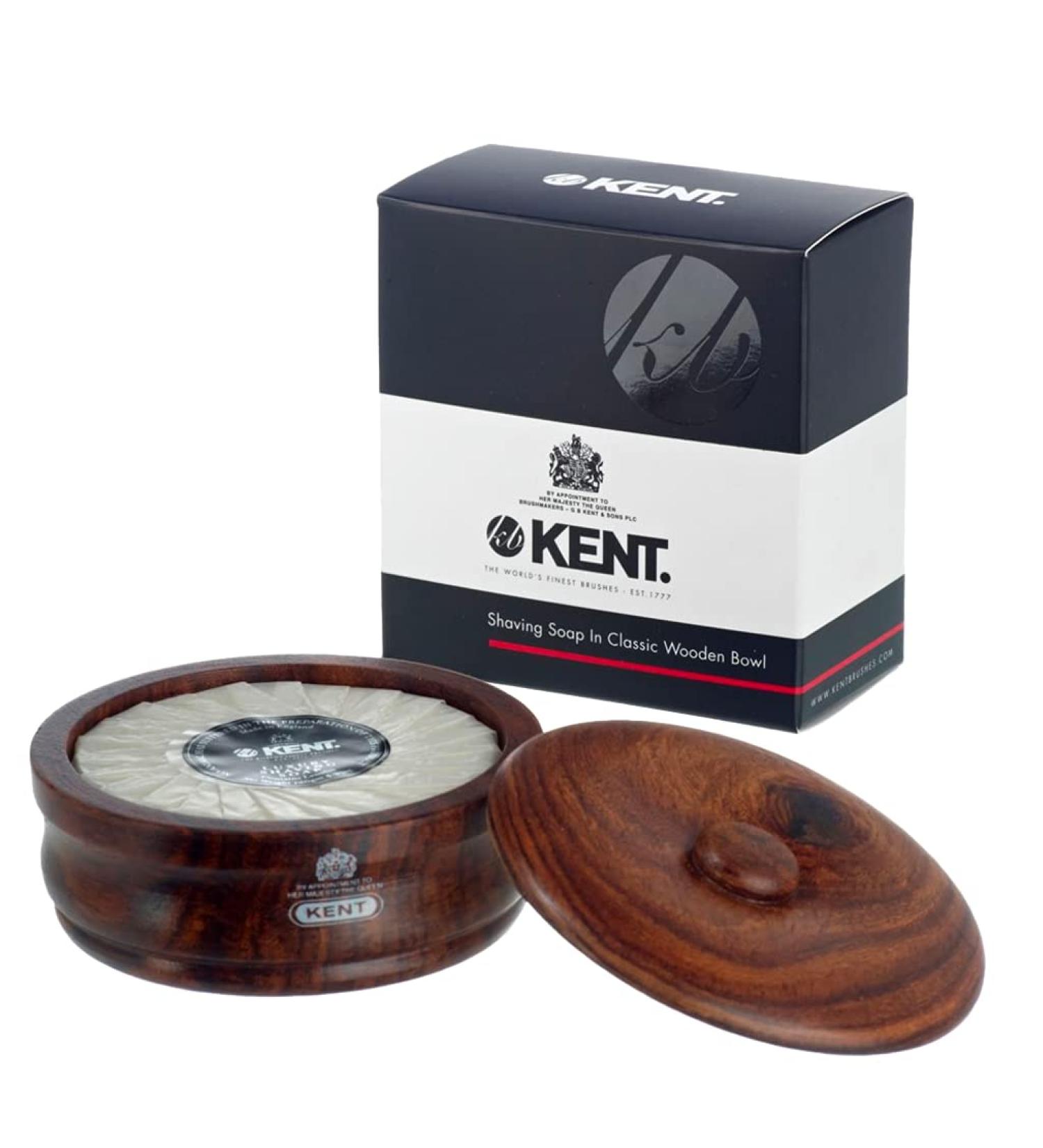 Kent SB6 Dark Wood Shaving Bowl with soap - Buy Online on GoSupps.com