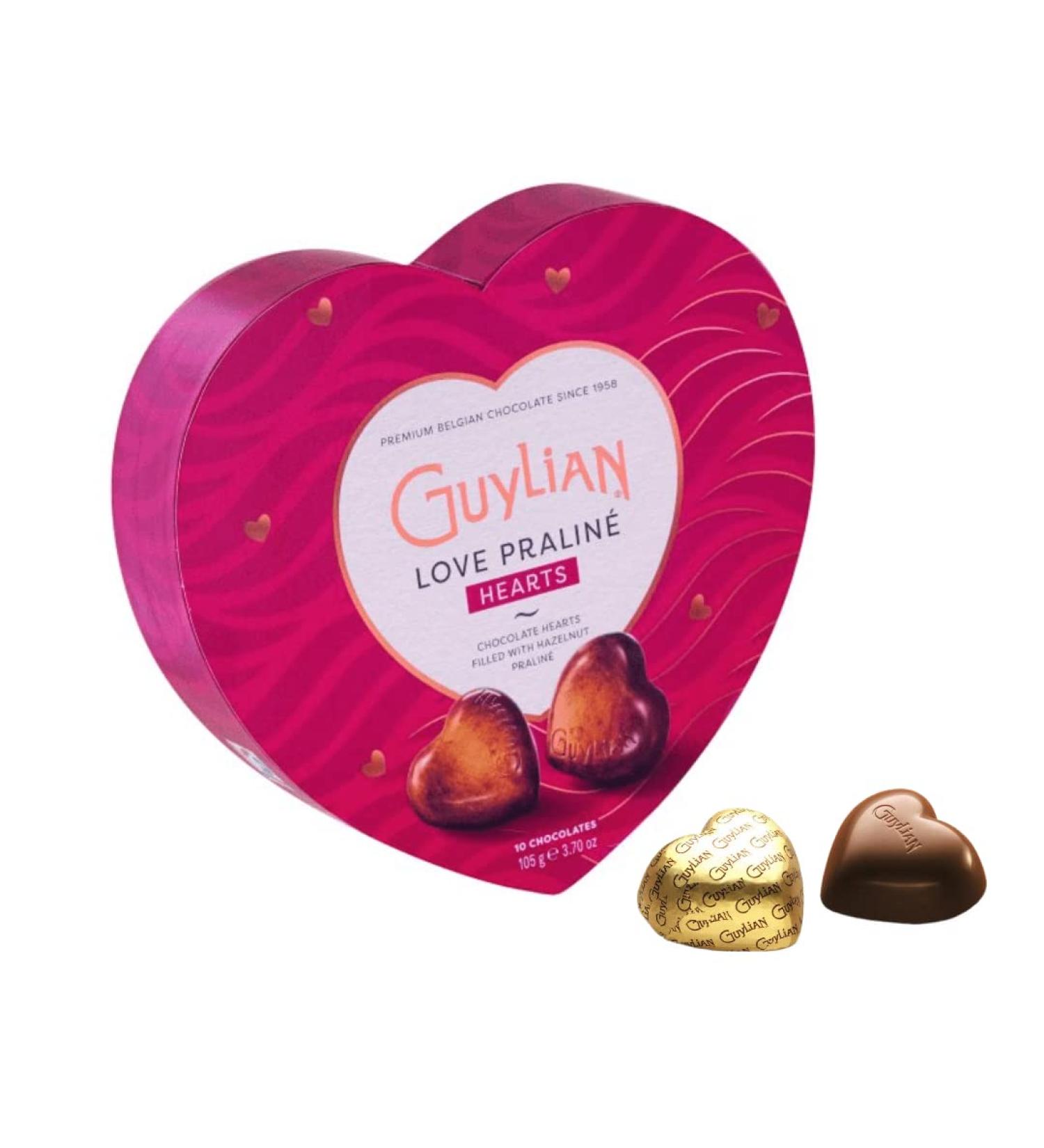 Guylian Chocolate Love Hearts - Chocolate Hearts Filled With Hazelnut Praline - 105g - Perfect For Mother s Day and Valentine s Day