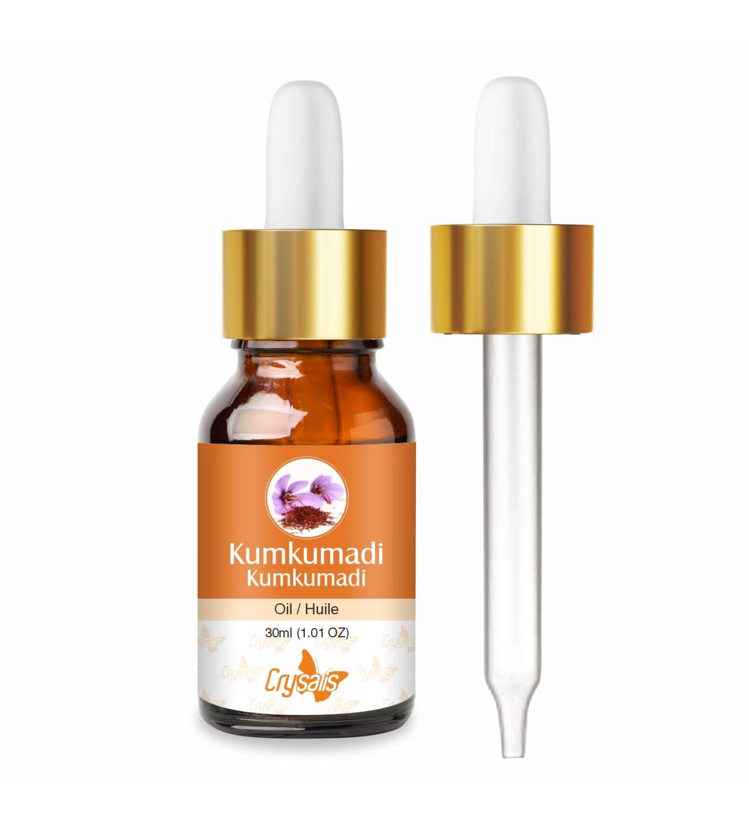 Crysalis Kumkumadi (Crocus Sativus) Oil | Pure & Natural Undiluted Essential Oil- 30 ml with Dropper - Buy Online on GoSupps.com