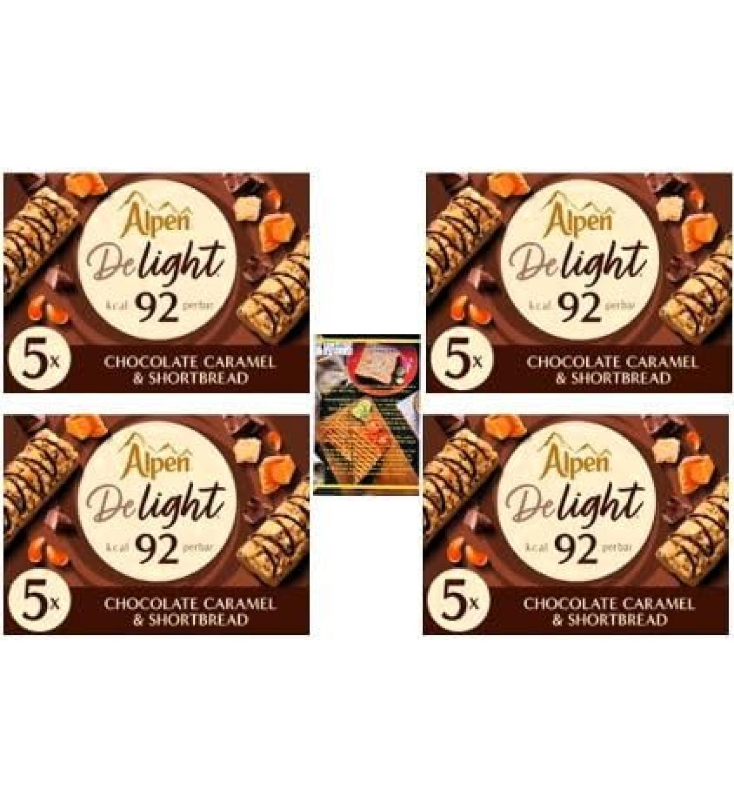 Alpen Delight Cereal Bars Chocolate Caramel & Shortbread x4 Packs and Kitchenfella 14 Day Healthy Eating Challenge - Buy Online on GoSupps.com