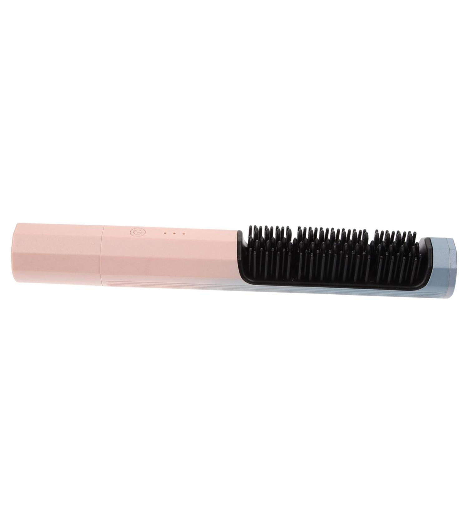 NOLITOY Heated Hair Straightener Brush - Dual Purpose Straightening Comb & Curls - Portable USB Charge - Purple Nylon Hair Tool for Effortless Styling - Buy Online on GoSupps.com