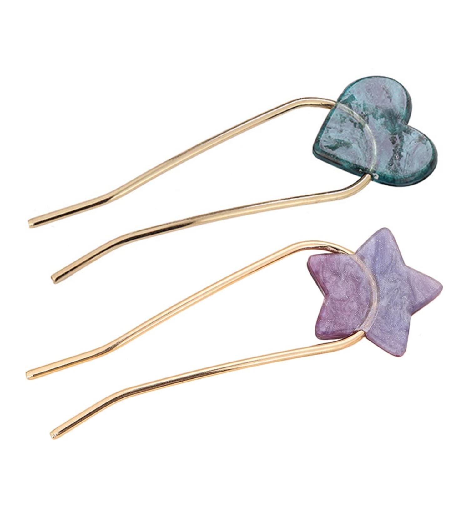 minkissy Metal U-Shape Accessory Accessories Sticks Styling U Pin Use Shaped Woman Prong Girls Fork Hairpins Day Chinese Girl Forks Mothers Updo Pins Chignon Heart Elegant Clips Alloy - Buy Online on GoSupps.com