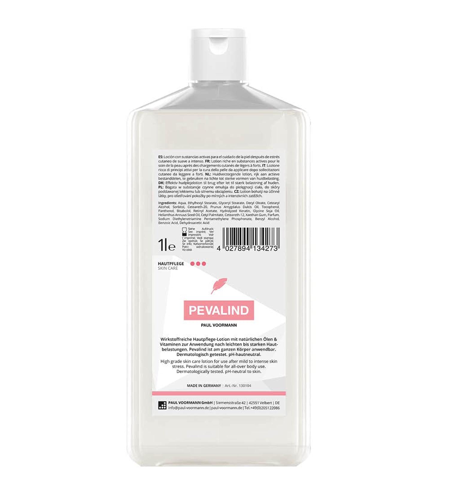 Pevalind skin care lotion 1l bottle