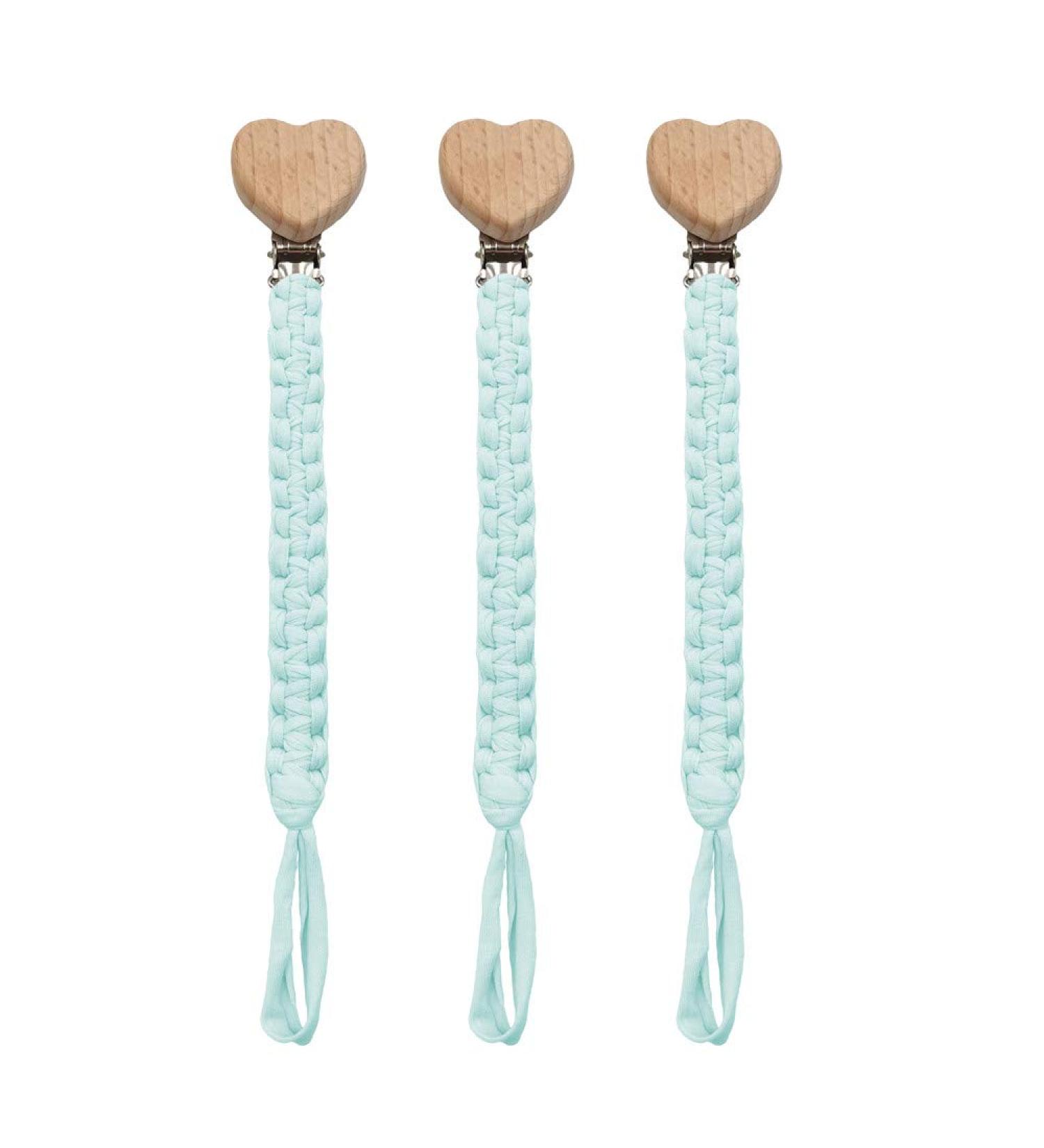 Pack of 3 Cotton Pacifier Chains for Newborns | Baby Pacifier Straps for Boys & Girls - BlueB - Buy Online on GoSupps.com