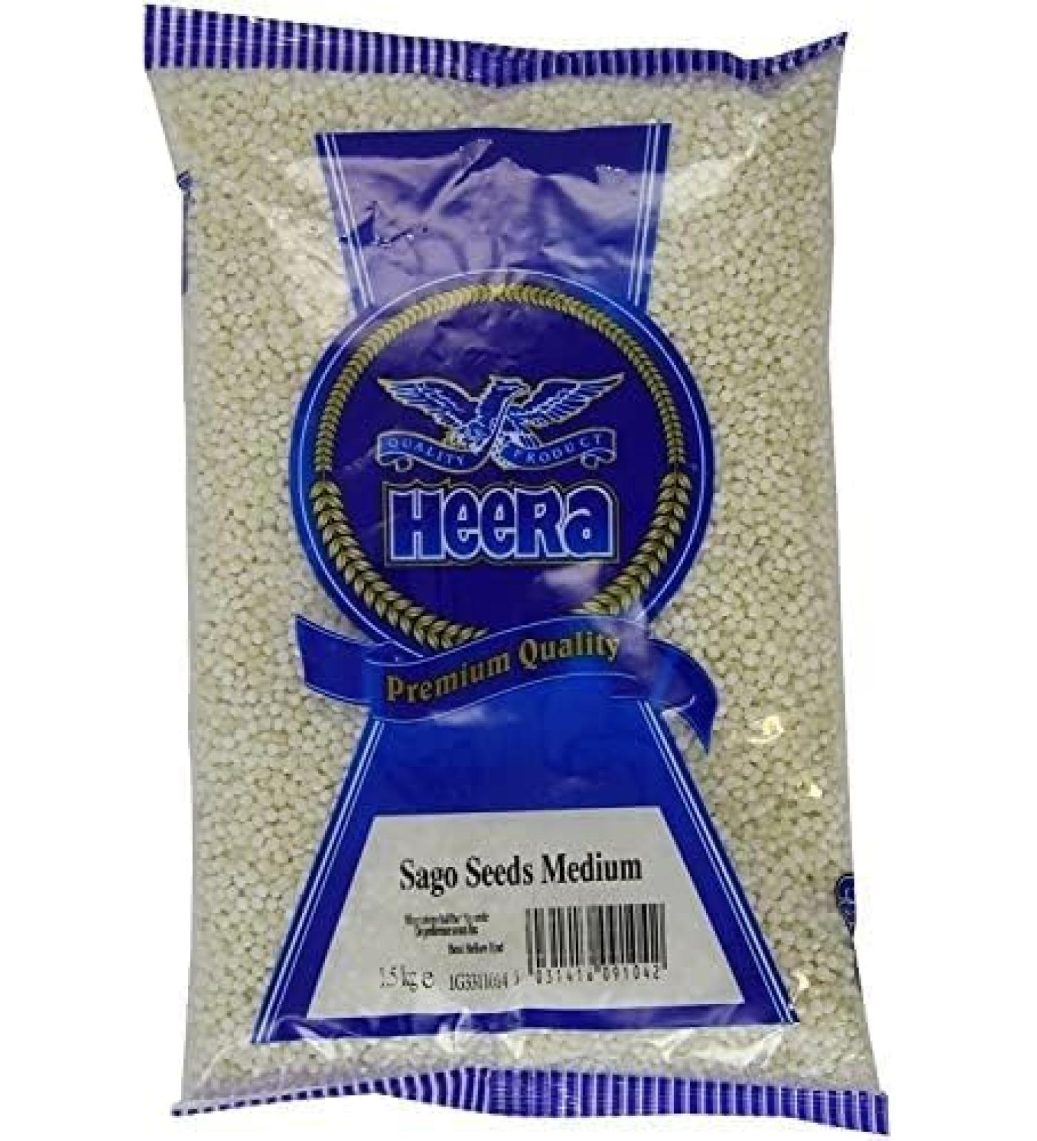 Seelans Superstore Heera Topioca Seeds Medium Sago (Sabudana) 1.5kg (Pack of 1) Consumed Commonly During Fasts in India Can Be Used in Variety Of Dishes Gentle On Stomach - Buy Online on GoSupps.com