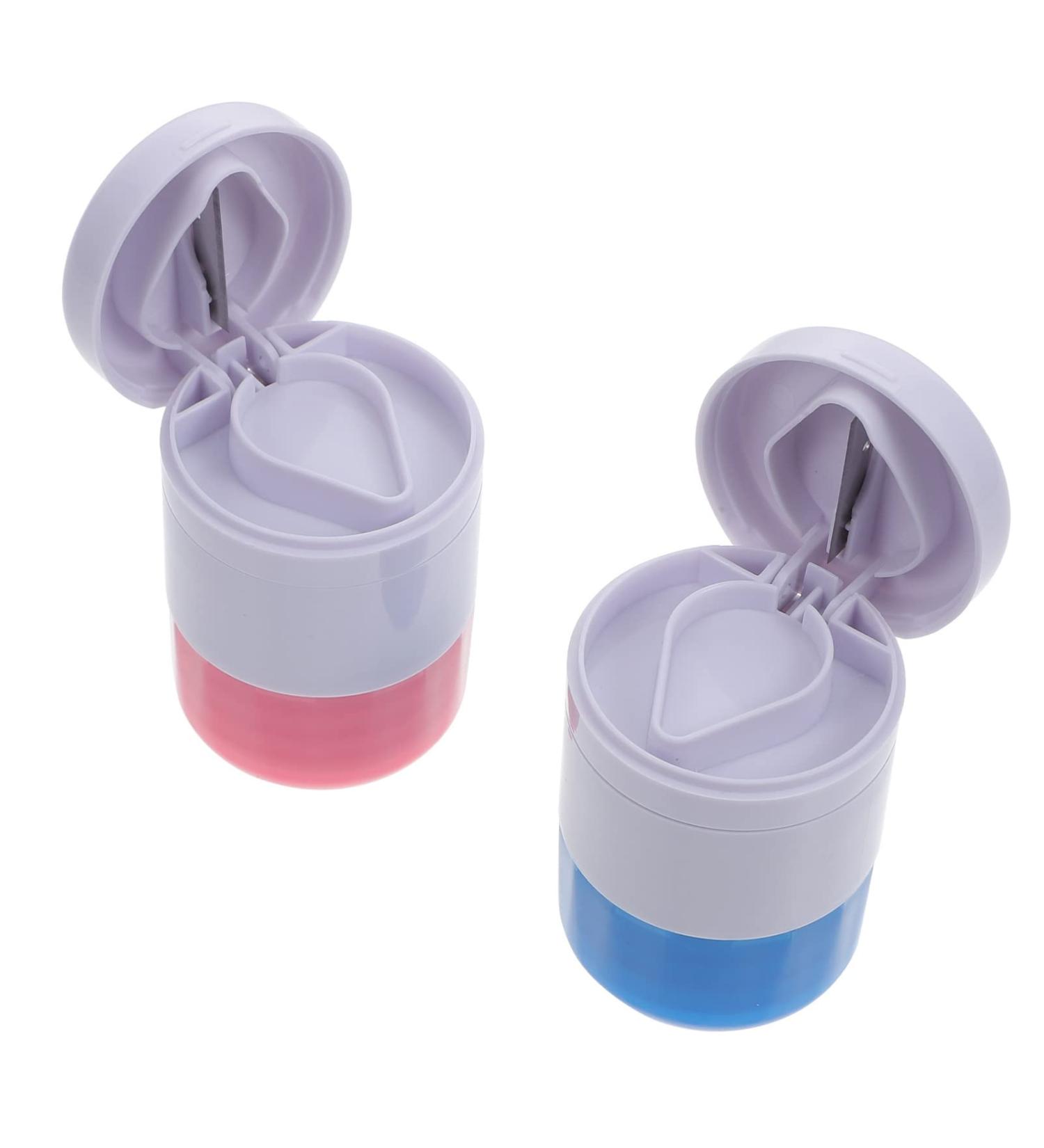 Healifty Portable Pill Crusher Cutter Splitter Grinders + Small Box - Blue Travel Container - Buy Online on GoSupps.com