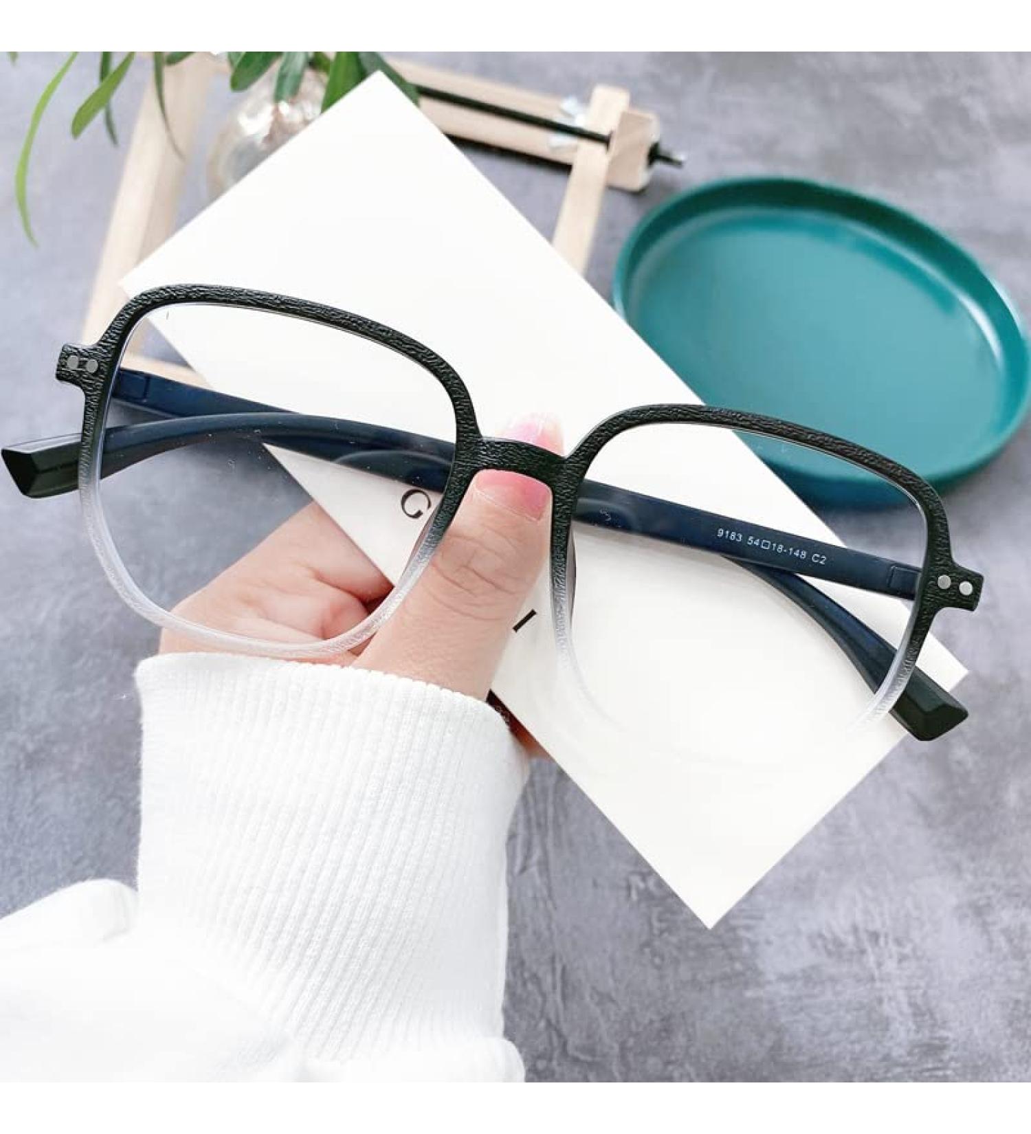Newada Large reading glasses reading glasses with magnifying glass glare-free computer flat lighting mirror blue light-blocking glasses (color: clear size: +2.50) +2.50 Clear