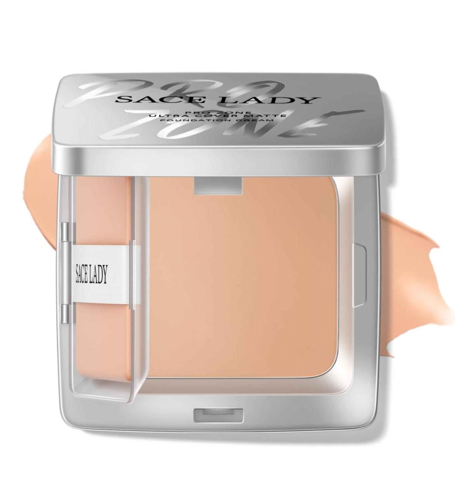 SACE LADY Ultra Cover Powder Foundation - Waterproof Full Coverage Makeup in Natural Ivory 0.30oz - Long-Lasting Compact with Mirror - Buy Online on GoSupps.com