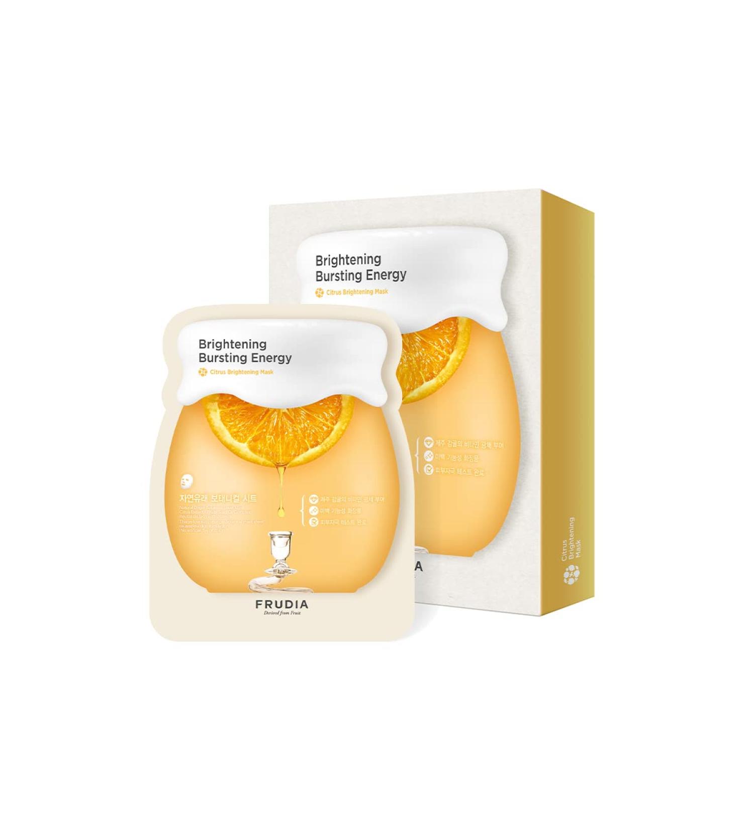 FRUDIA Citrus Mask Sheet Whitening facial mask Jeju mandarin extract contains vitamin C - Buy Online on GoSupps.com