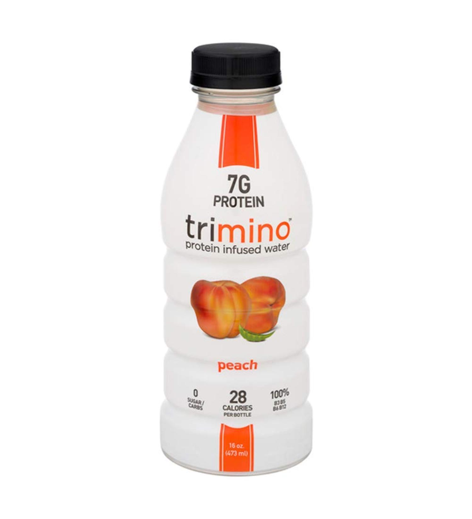 Trimino Protein Infused Water Peach 16oz (Pack of 12) - Delicious Peach Flavored Drink - Buy Online on GoSupps.com