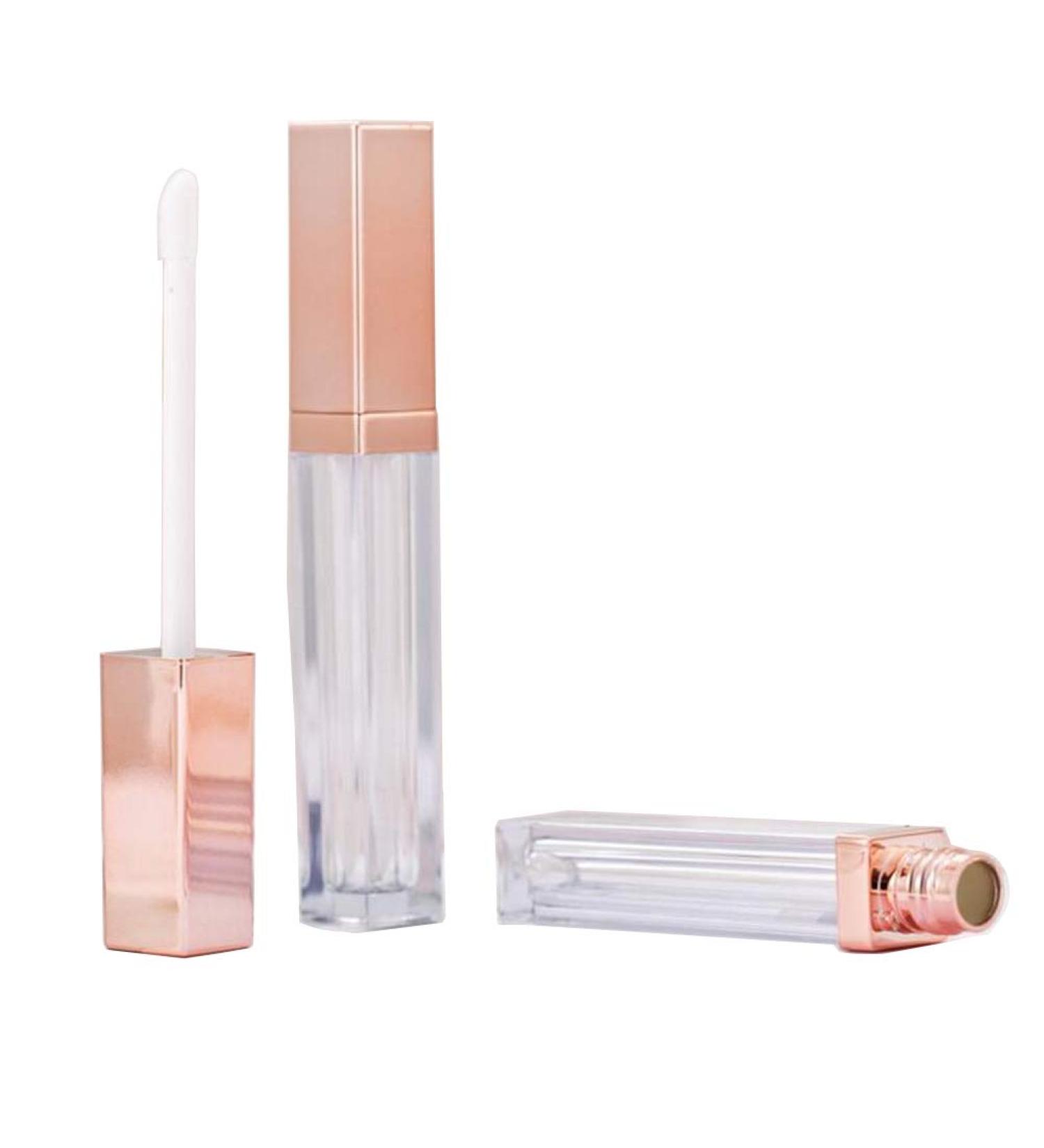 6 Pack 5ml Empty Lip Gloss Tubes with Brush Applicator - DIY Lipstick Samples & Lip Oil Containers - Ros Gold Lid - Buy Online on GoSupps.com