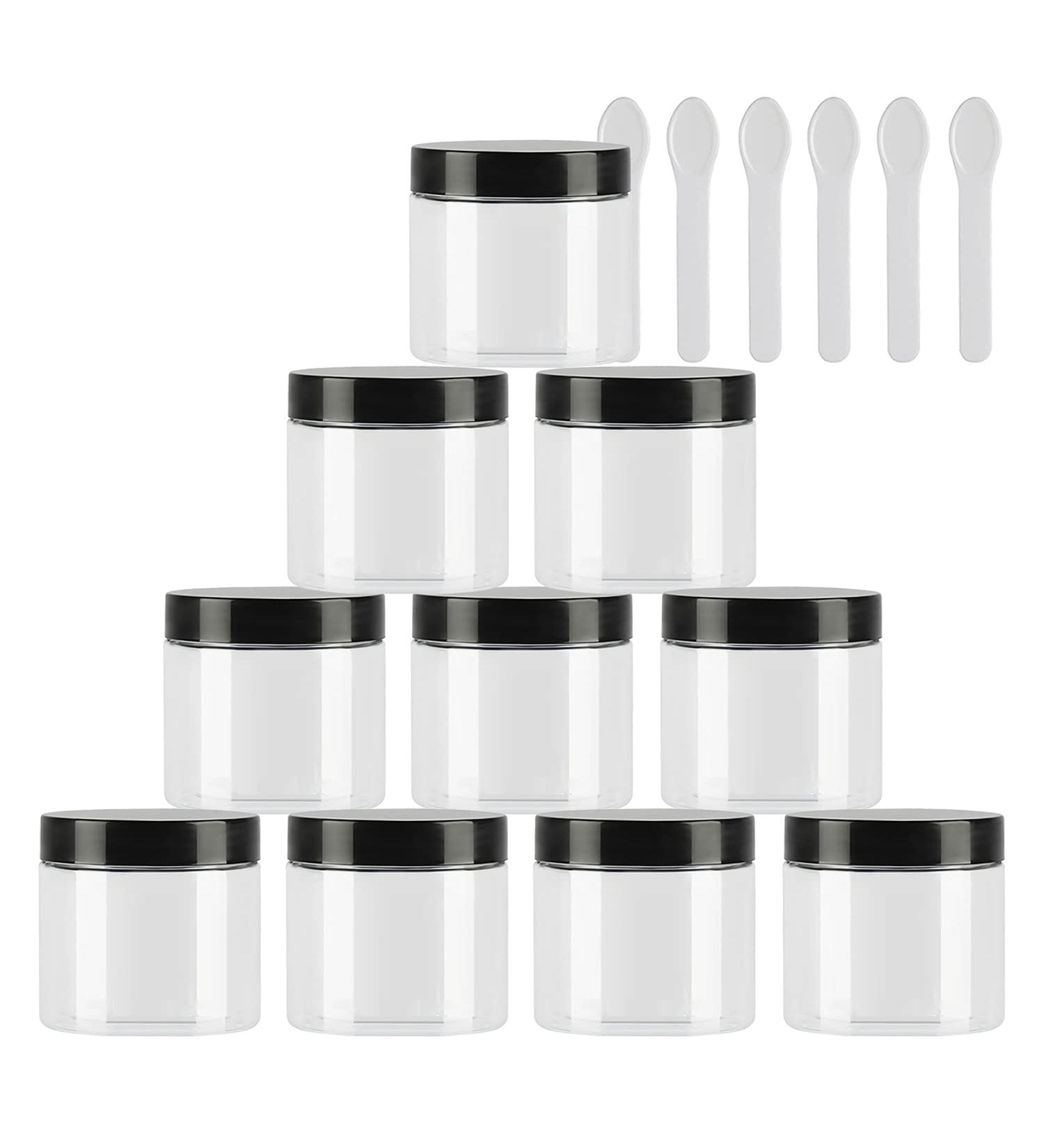 Shop Tianzd 12 Pieces Small 50ml Transparent Plastic Cream Can & Spatula Set - Ideal Cosmetic Containers for Creams & Makeup | International Shipping Available - Buy Online on GoSupps.com