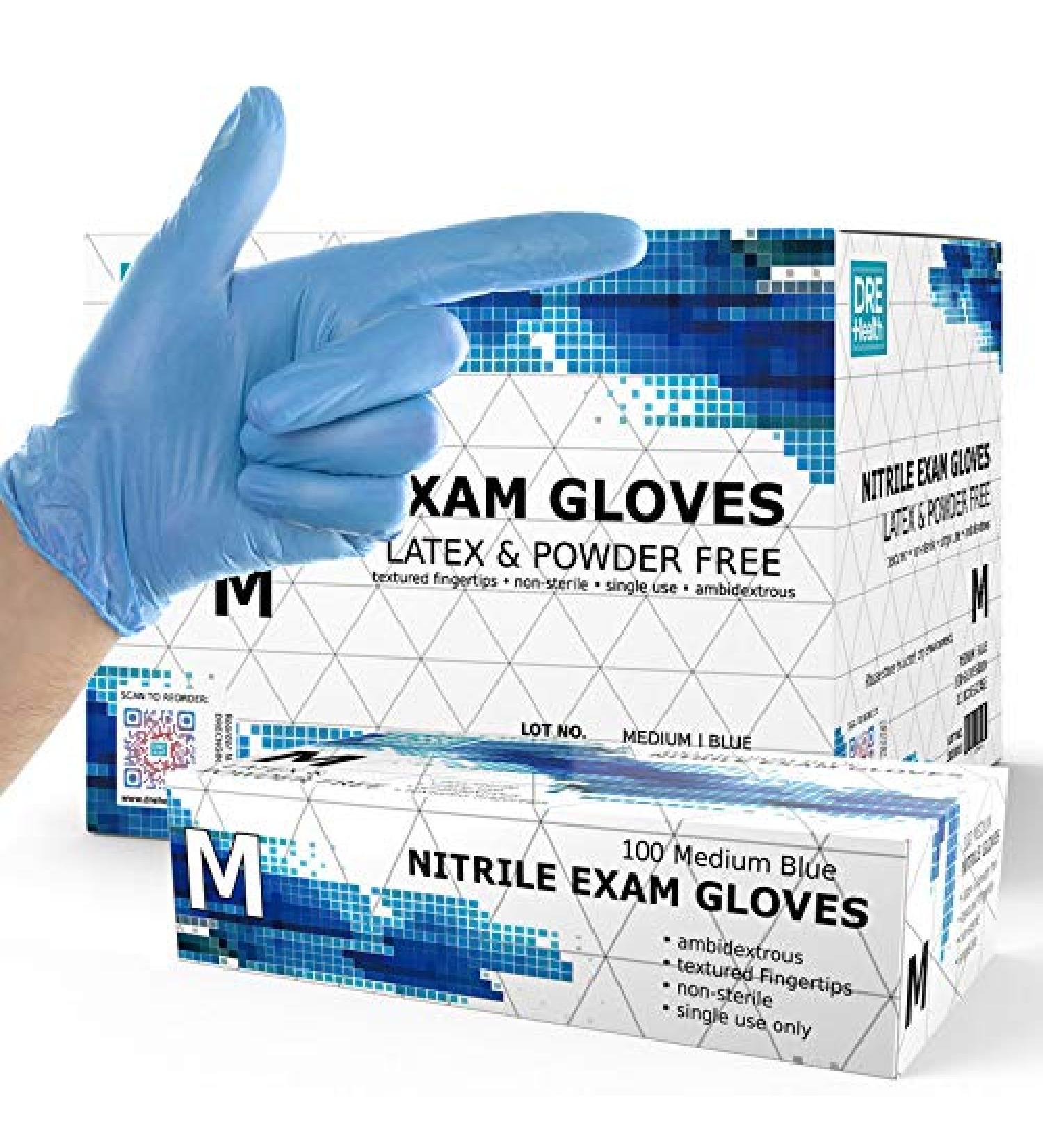 Powder Free Disposable Nitrile Gloves - Medium 1000 Pack Case - Blue Medical Exam Glove - Buy Online on GoSupps.com