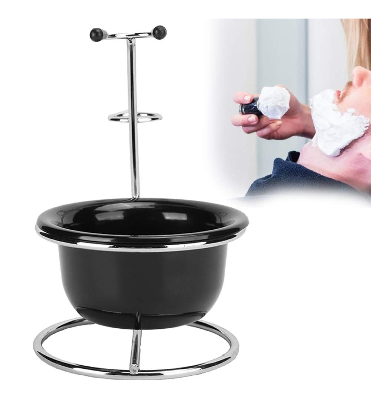 Professional Metal Shaving Brush Holder & Foam Soap Bowl Set - Multifunctional Bar Turf Tools for Grooming Accessories - Buy Online on GoSupps.com