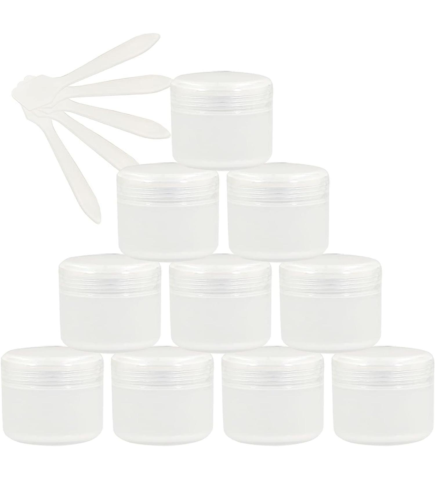 empty jars with lids cosmetic jar B0CL9K7SRC12 PC Empty 50ml Pink Plastic Cosmetic Jars with Screw Lid 50g Small Pot with Inner Linner for Cosmetic Travel Gel Lip Balm + 5X Spatula (Color : Roze S ( - Buy Online on GoSupps.com