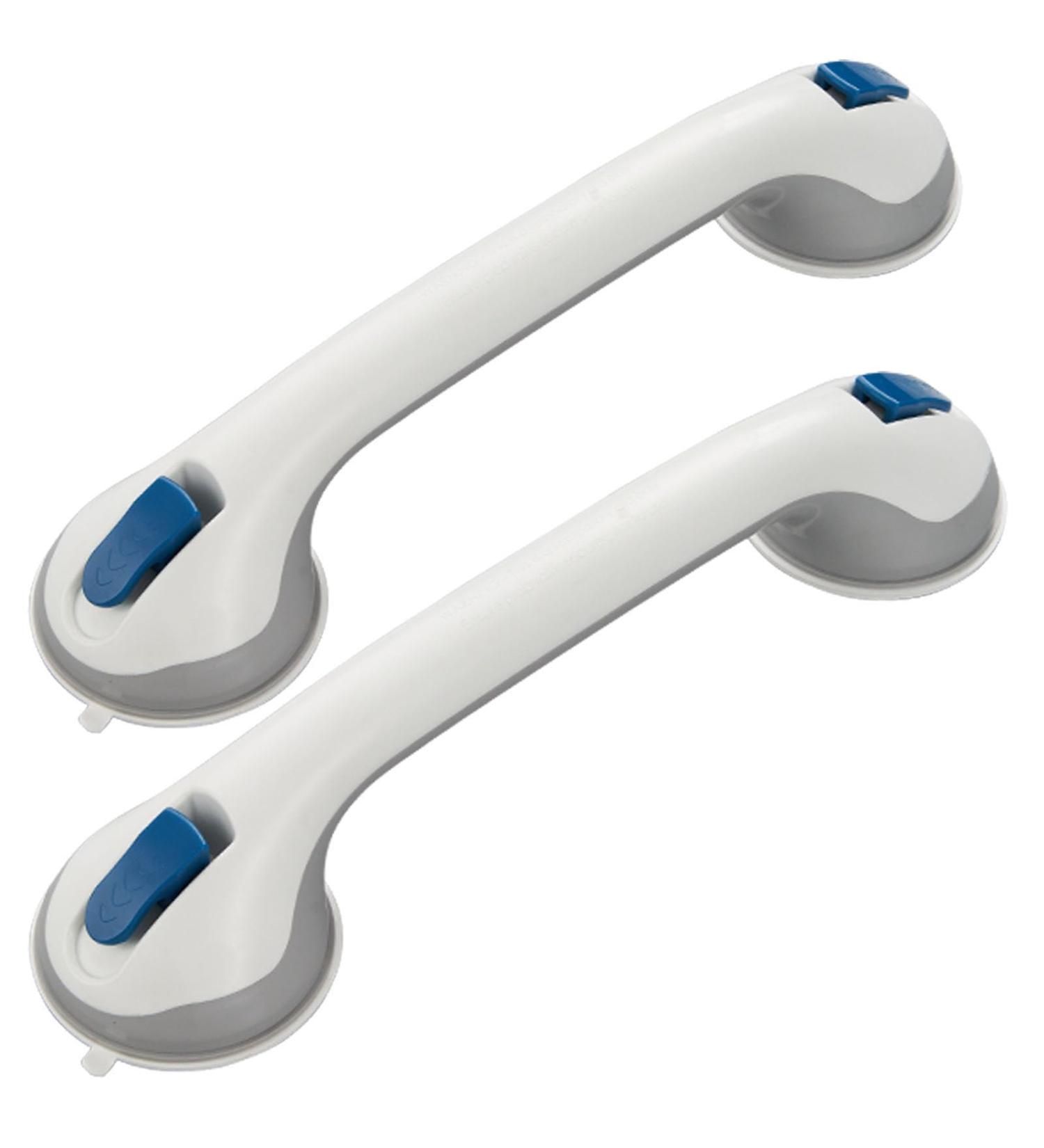 2 Packs Shower Grab Bar Suction Cup for Bathroom and Showers 16 inch Shower Safety Hand Rail No Drill Balance Bar for Bathroom Suitable for Seniors Elderly Handicap (1 white 16inch) 1 White 16inch - Buy Online on GoSupps.com