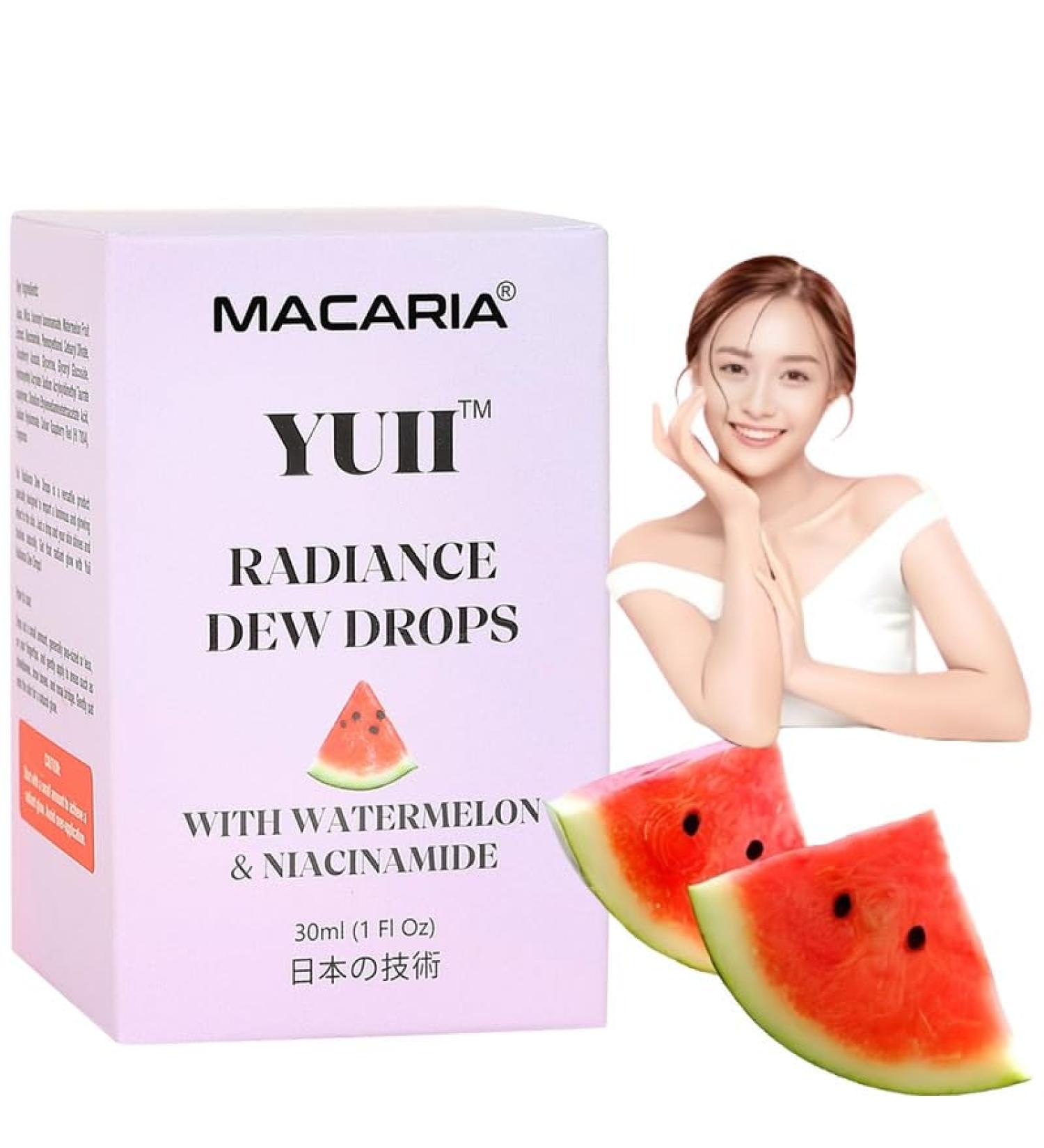 Macaria Herbal YUII Dew Drops Glow and Hydrate Serum Niacinamide + Hyaluronic Acid Improves Dullness and Hydrates Skin Clean Vegan & Cruelty Free Japanese Recipe - Buy Online on GoSupps.com