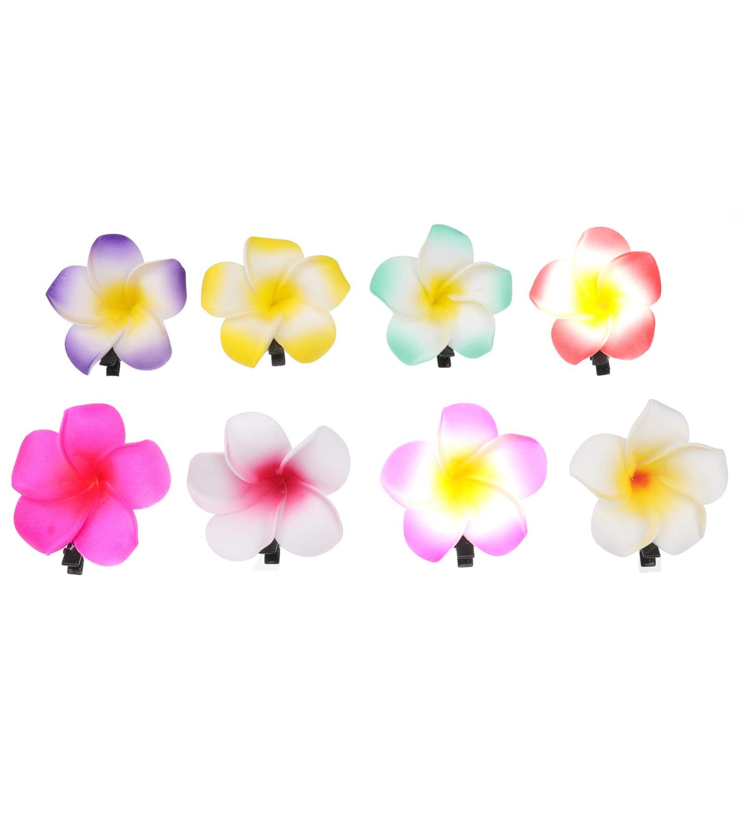 24 Pieces Hawaii Plumeria Clips - Bridal Wedding & Beach Hair Accessories - Buy Online on GoSupps.com