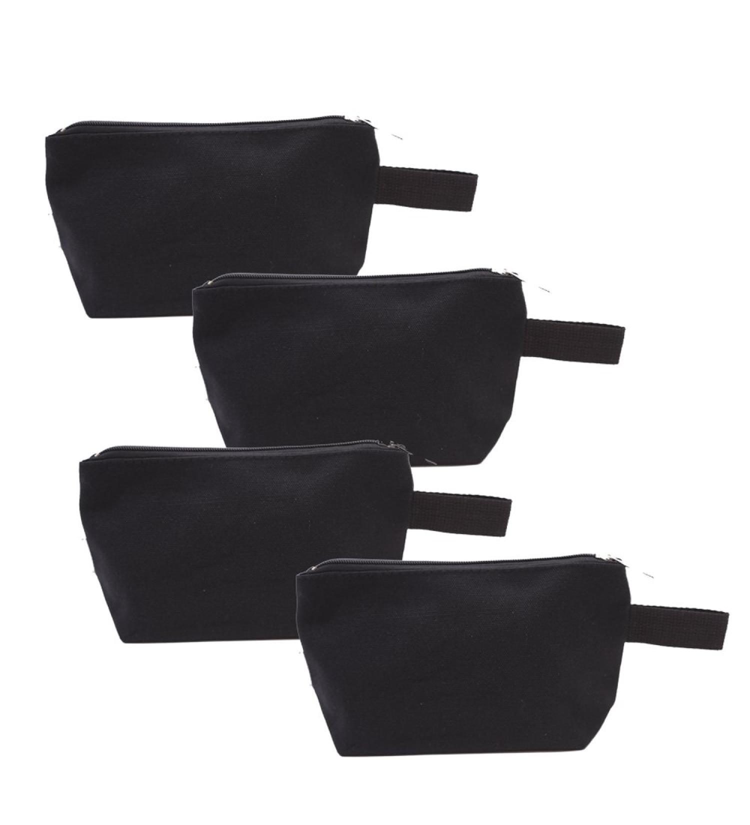 Augbunny 100% Cotton Cosmetic & Wash Bag Set - Durable Versatile 4 Pieces - Black - Perfect for Travel & Organization - Buy Online on GoSupps.com