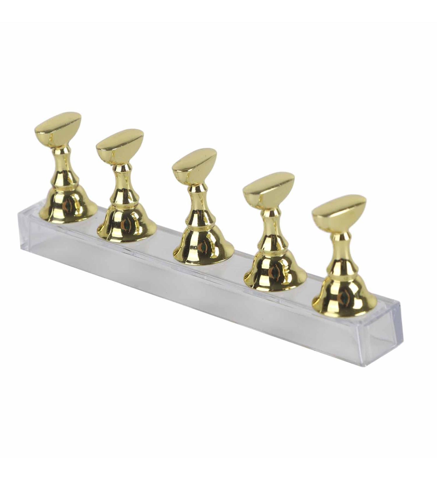 Nail 14 9 2 Display Stand for False Nails Nail Art Practice Gold Magnetic Nail Shelf - Buy Online on GoSupps.com
