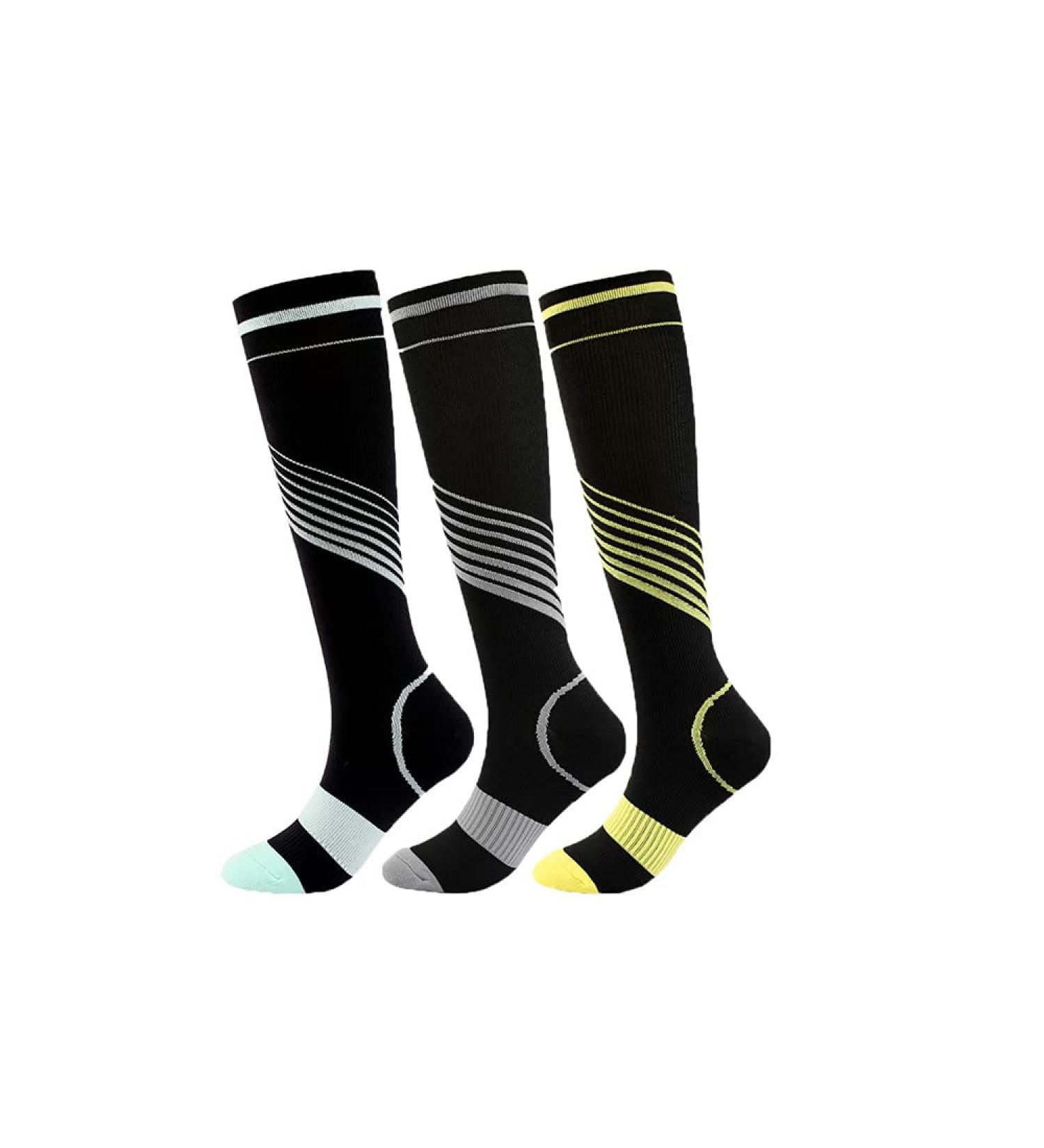 Jilibaba Black Compression Socks for Men & Women | Unisex Knee High Socks for Running Fitness Sports & Travel - Buy Online on GoSupps.com