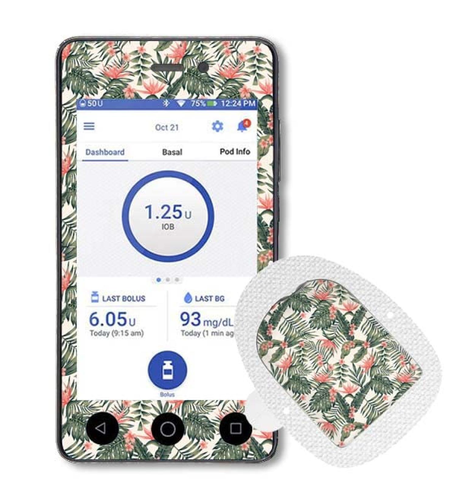Diasticker | Tropical Omnipod Dash Sticker & Decal - Perfect for Your Pod! - Buy Online on GoSupps.com