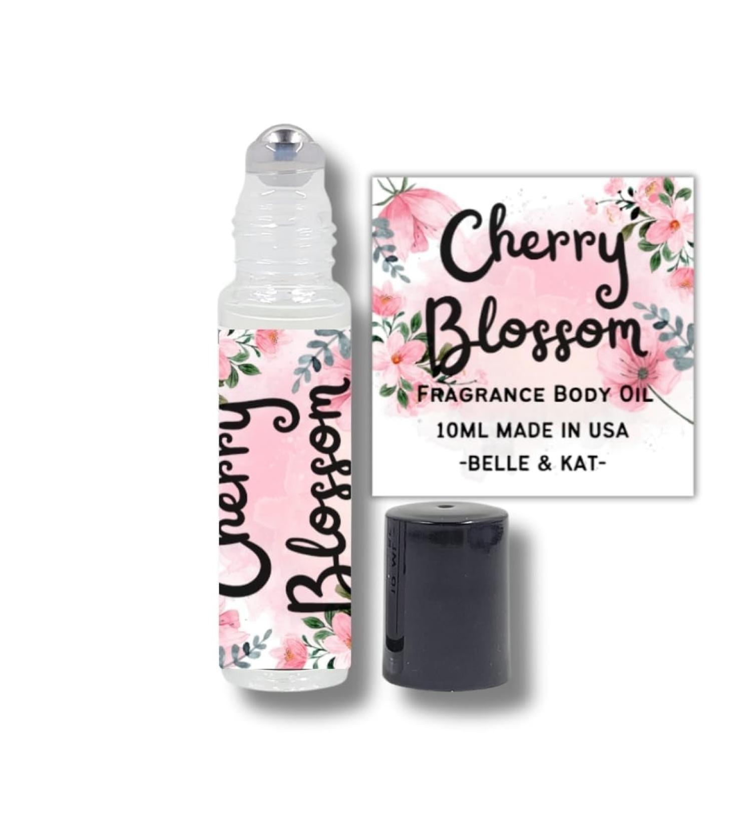 Fragrance Body Oil Roll-On Scented Cherry Blossom - 0.33 Fl Oz (10ml) for Men & Women - 100% Fragrance Oil - No Alcohol Fillers - Can Also Use as Diffuser Oil - Made in USA Cherry Blossom (Fragrance Body Oil Roll-On) - Buy Online on GoSupps.com