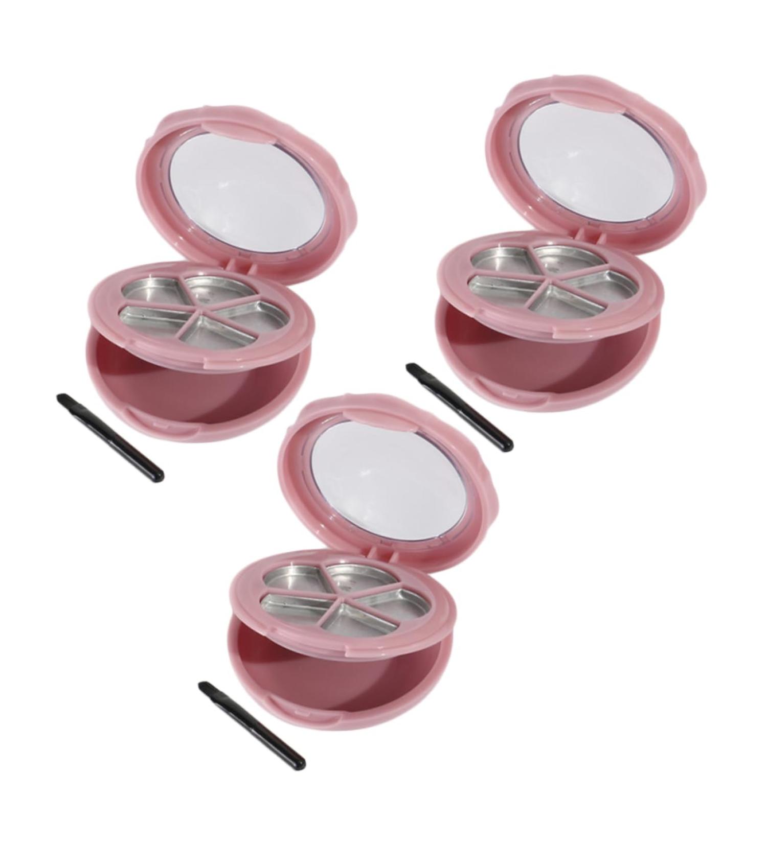 3pcs Lip Balm Containers Empty Eyeshadow Compact Lipstick Box 7*7cm Pink - Buy Online on GoSupps.com