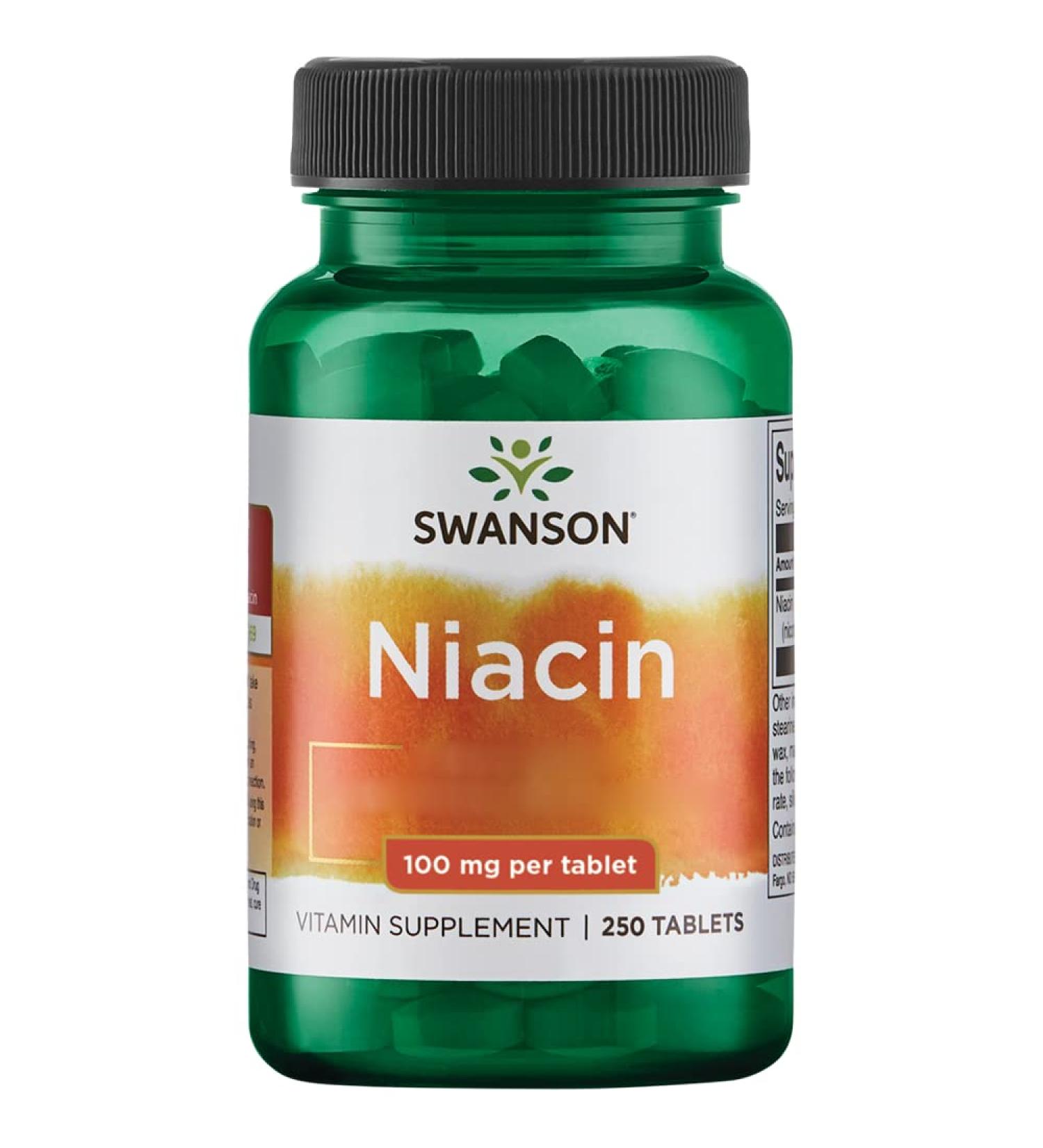 Swanson Niacin 50mg Vitamin B3 Depot 250 Vegan Tablets - High Dose, Lab-Tested, Vegetarian, Soy Free, Gluten Free & GMO Free - Buy Online on GoSupps.com