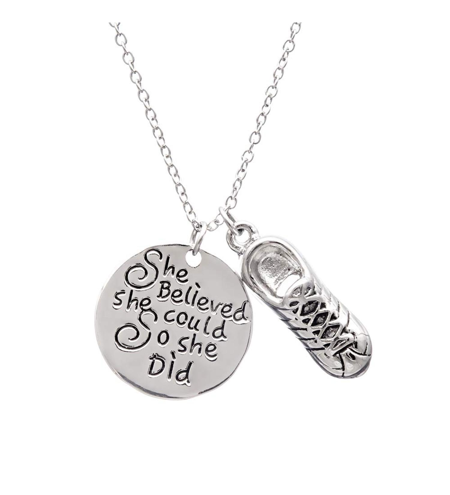 Infinity Collection Running Gifts - She Believed She Could Necklace for Runners - Buy Online on GoSupps.com