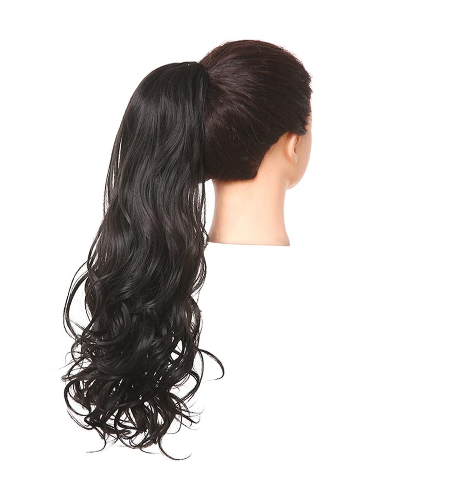 Shadow Curly Hair Ponytail Extensions - 26 Claw Clip-In Wavy Synthetic Hair Piece in Blonde & Pink for Afro Styles | International Shipping Available - Buy Online on GoSupps.com