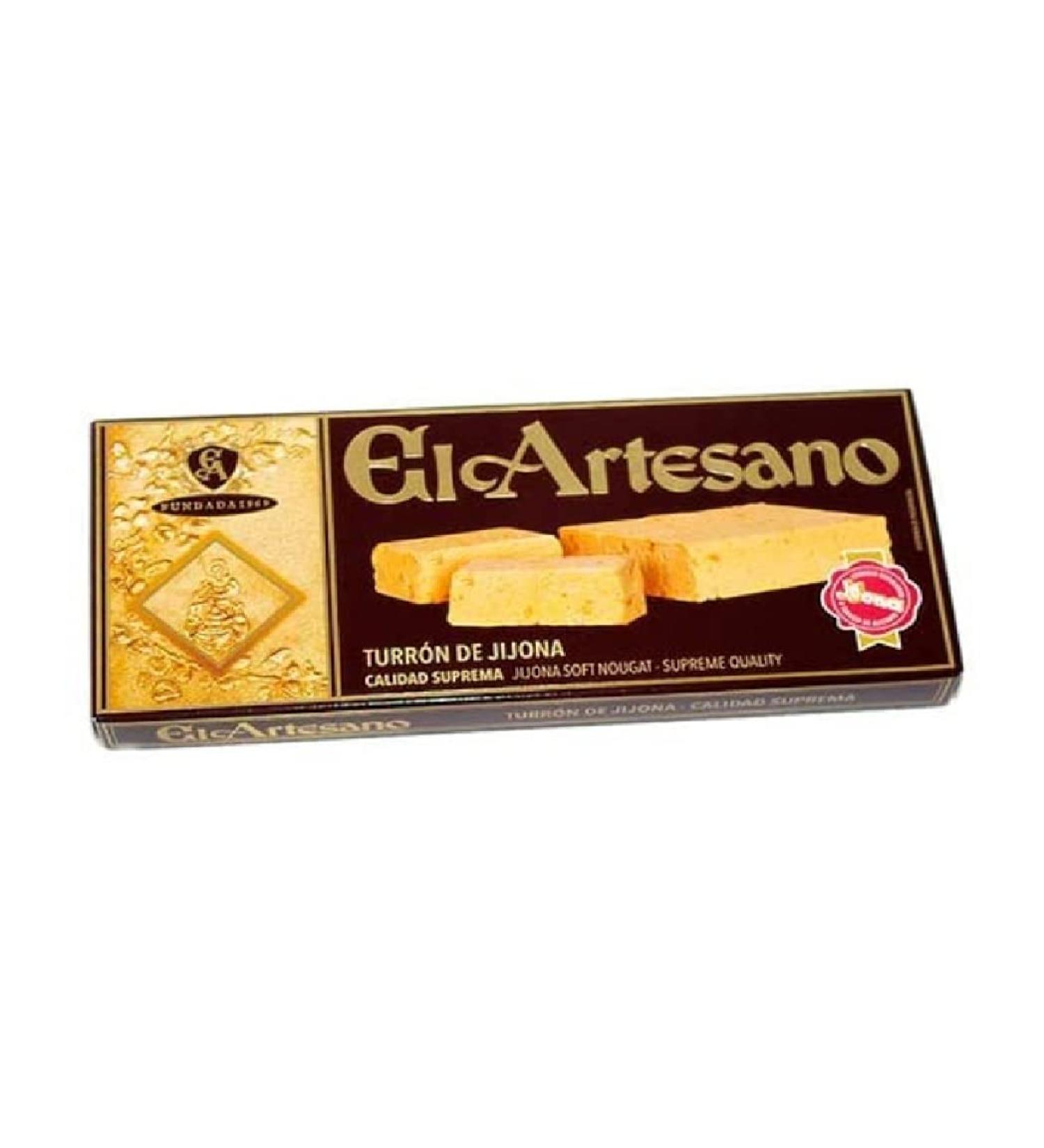 El Artesano – Soft Turon with Honey/Gluten Free Almonds 250 g – Jijona Turron, Spanish Turron, Nougat