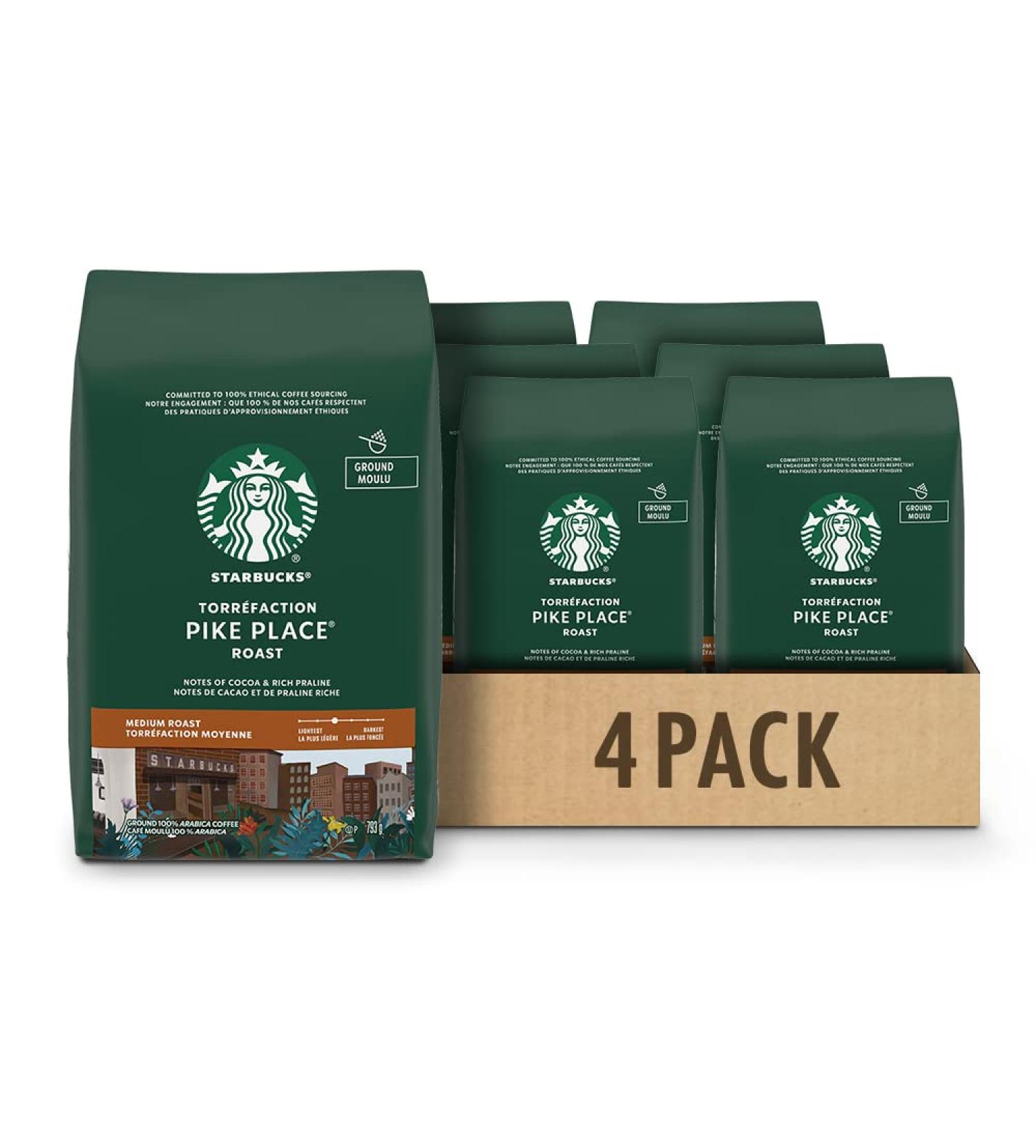 Starbucks Pike Place Roast Ground Coffee Medium Roast 793 Grams (Pack of 4) - Buy Online on GoSupps.com