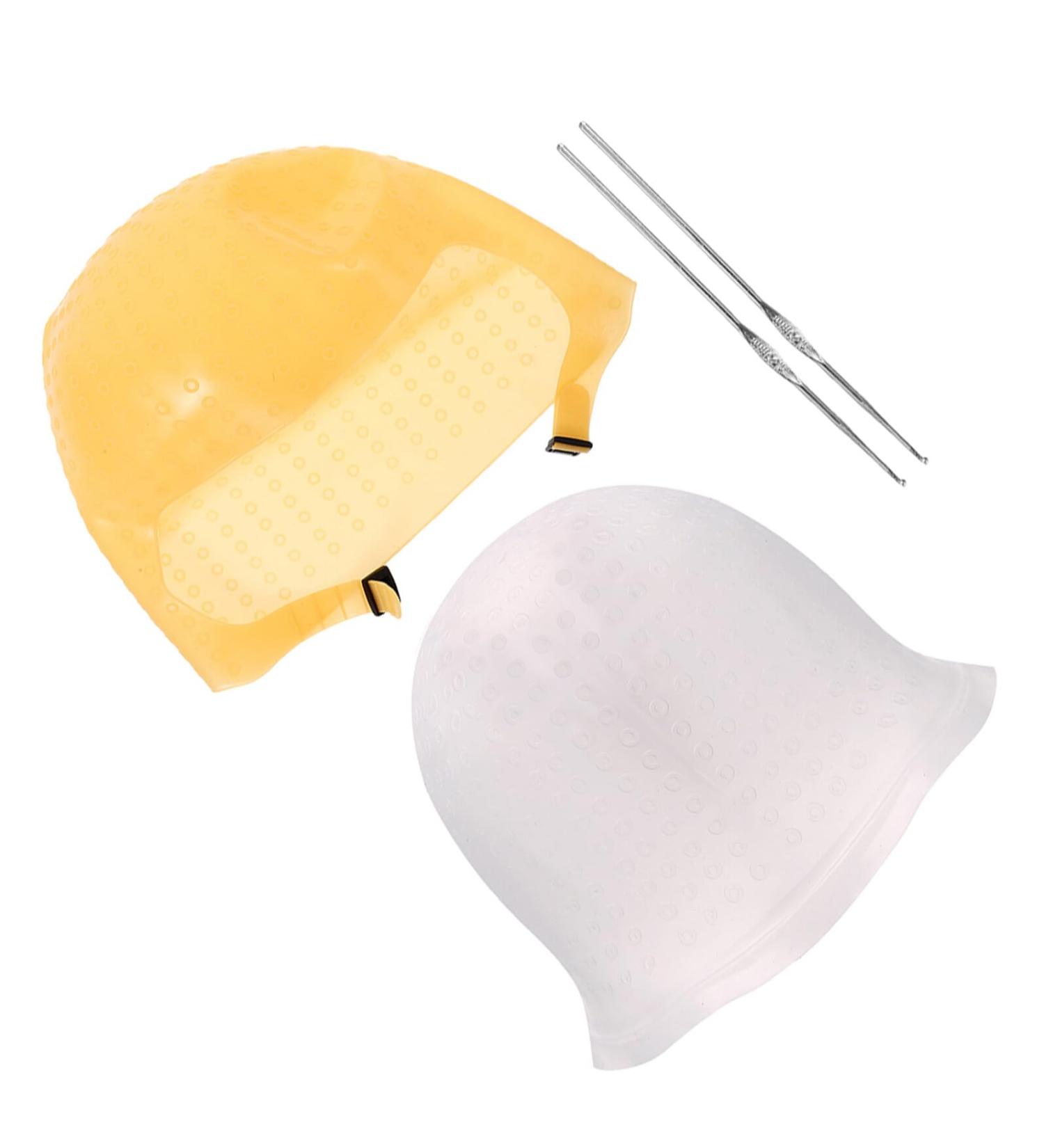 Didiseaon Bonnet de M ches en Silicone avec Aiguille 2 Pi ces Taille Unique Capuchon de Surlignage R utilisable pour Coiffure Professionnelle Usage Salon et Maison - Buy Online on GoSupps.com