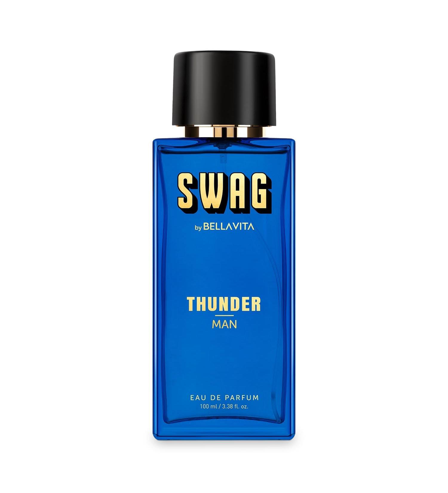 Luxury SWAG THUNDER Eau De Parfum Perfume for Man with Bergamot Sandalwood & Lily|Woody & Musky Premium Long Lasting Fragrance Scent 100ml (3.38 fl.oz.) - Buy Online on GoSupps.com